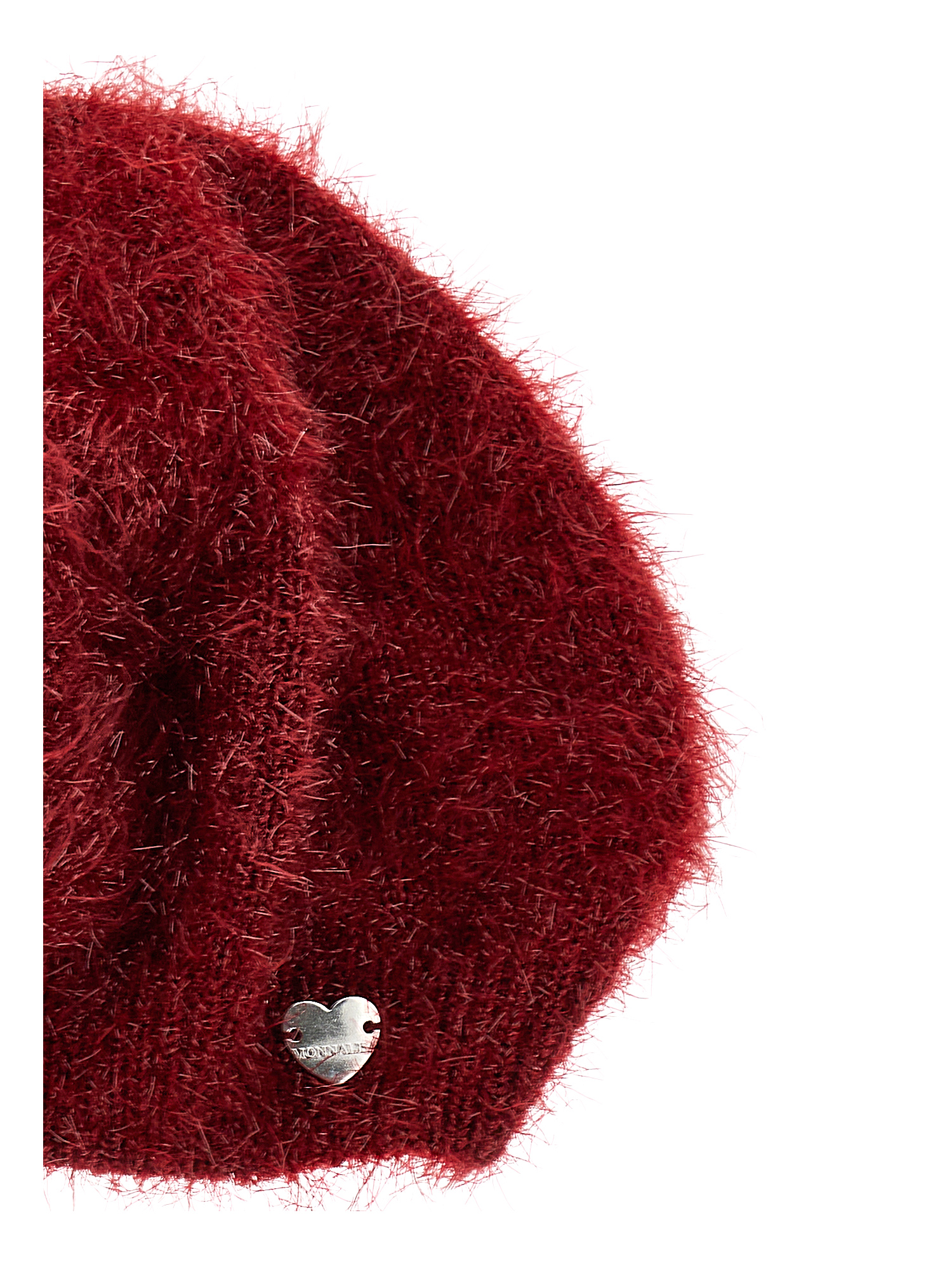 Shop Monnalisa Lurex Knit Beret In Ruby Red