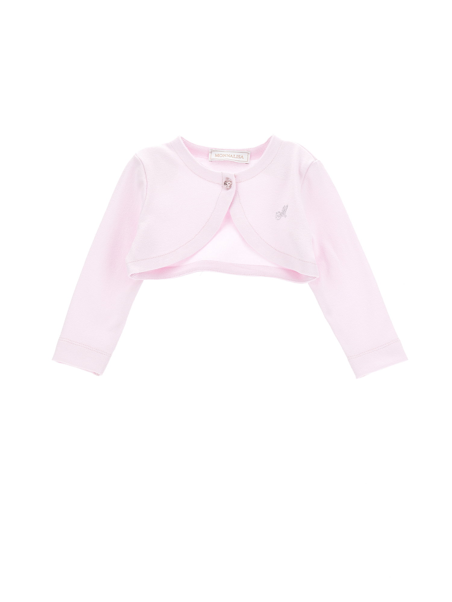 Shop Monnalisa Crepe Wraparound Cardigan In Rosa Fairy Tale