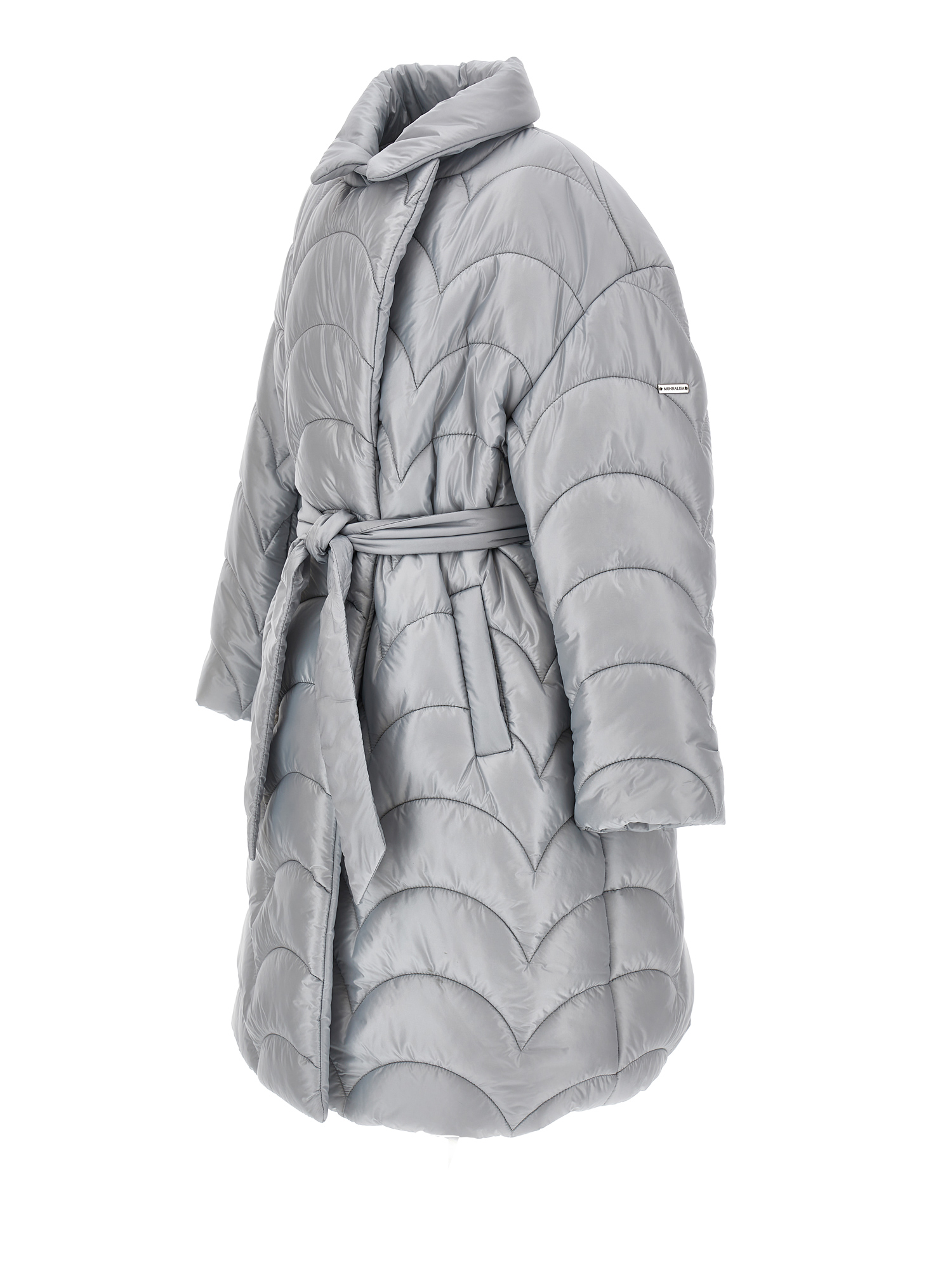 Monnalisa Oversize Quilted Coat In Grey