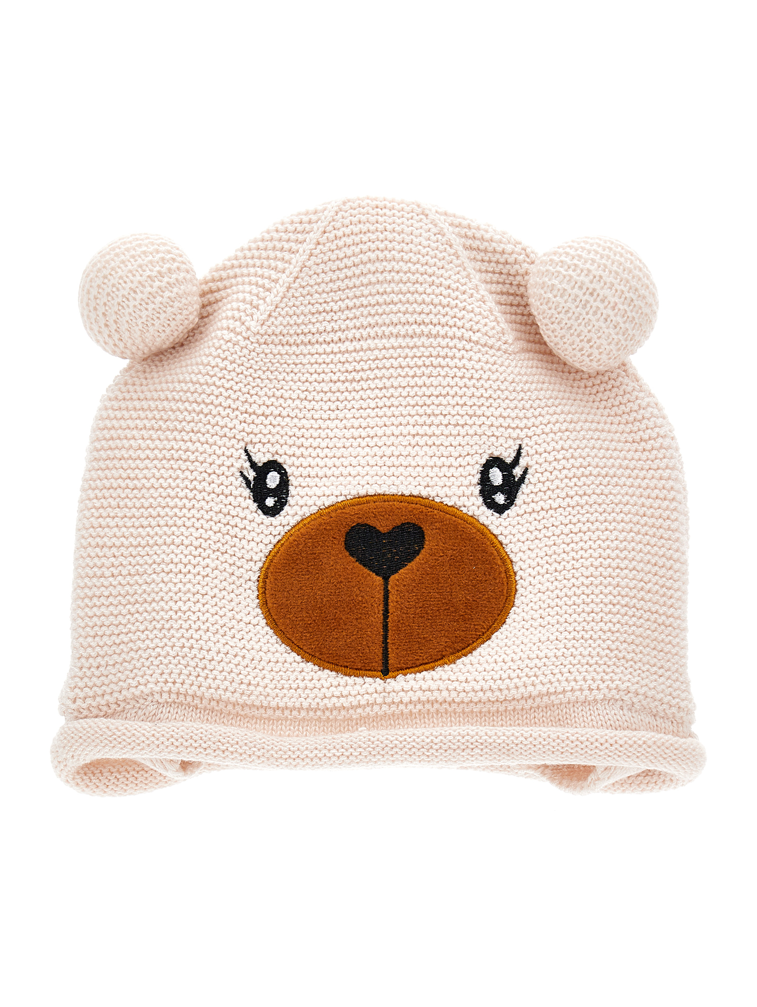 Monnalisa Teddy Bear Hat With Ears In Light Pink