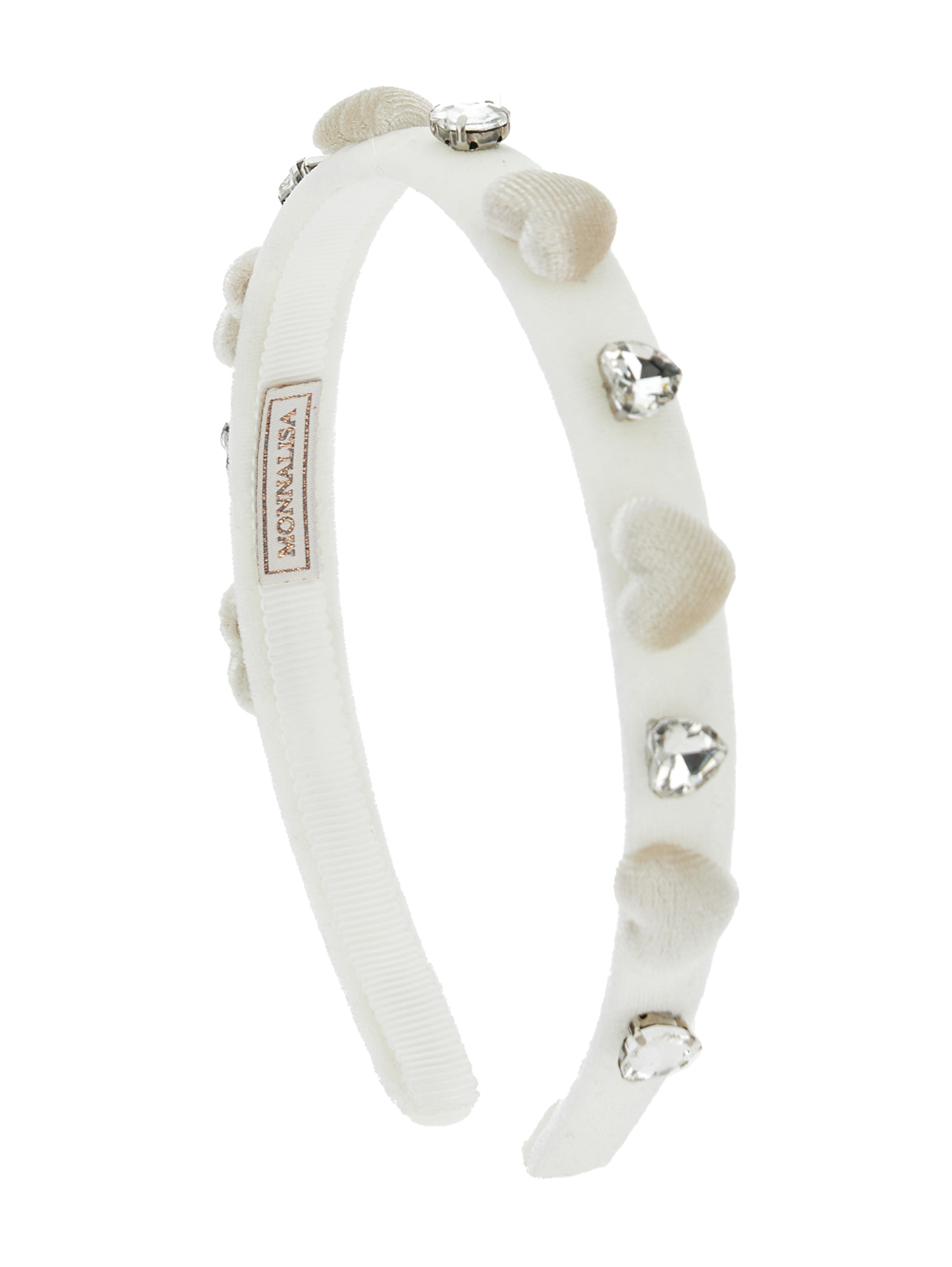 Monnalisa Velvet Hairband In Cream