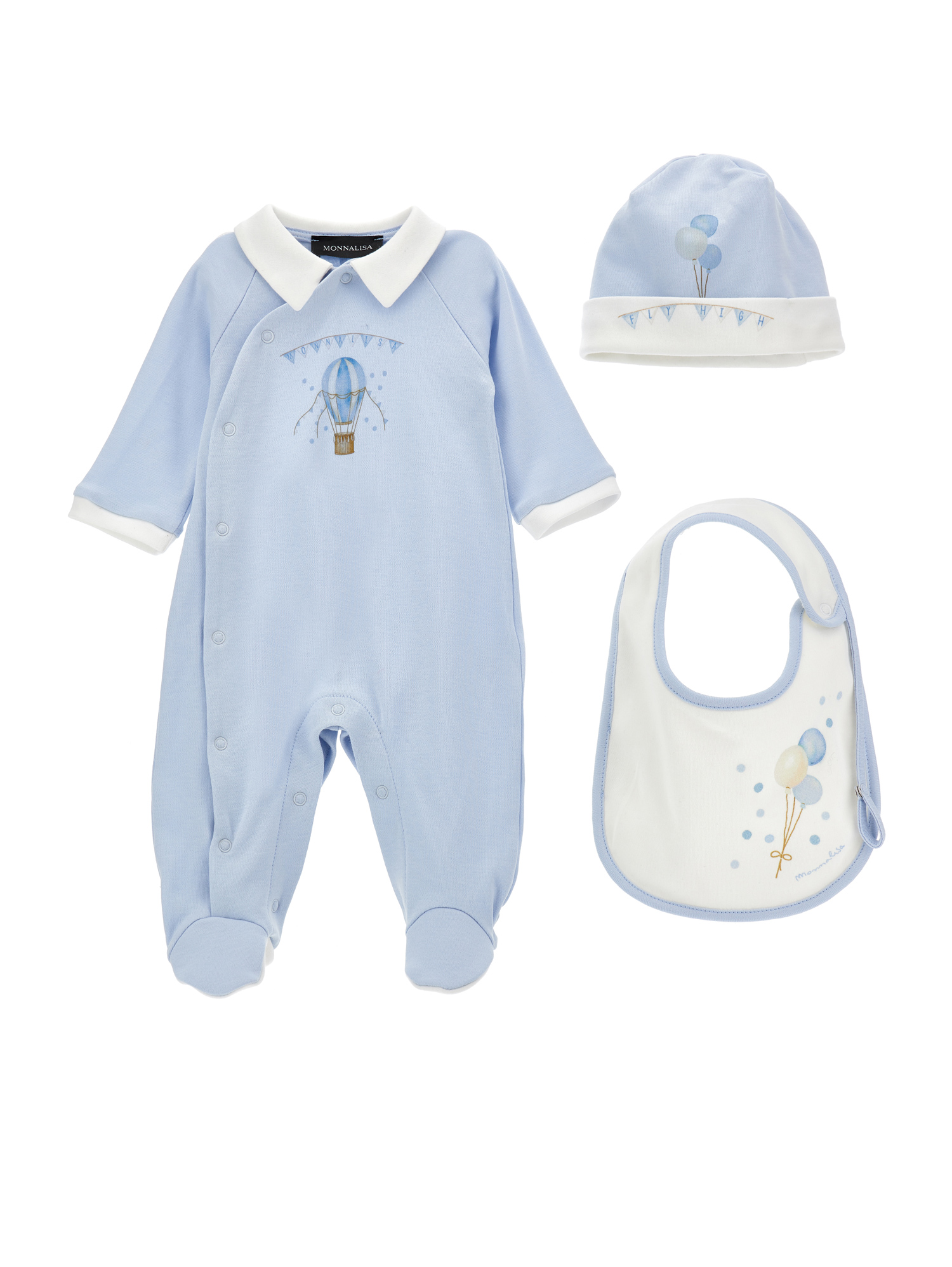 Monnalisa Completo cotone tutina con accessori bicolor