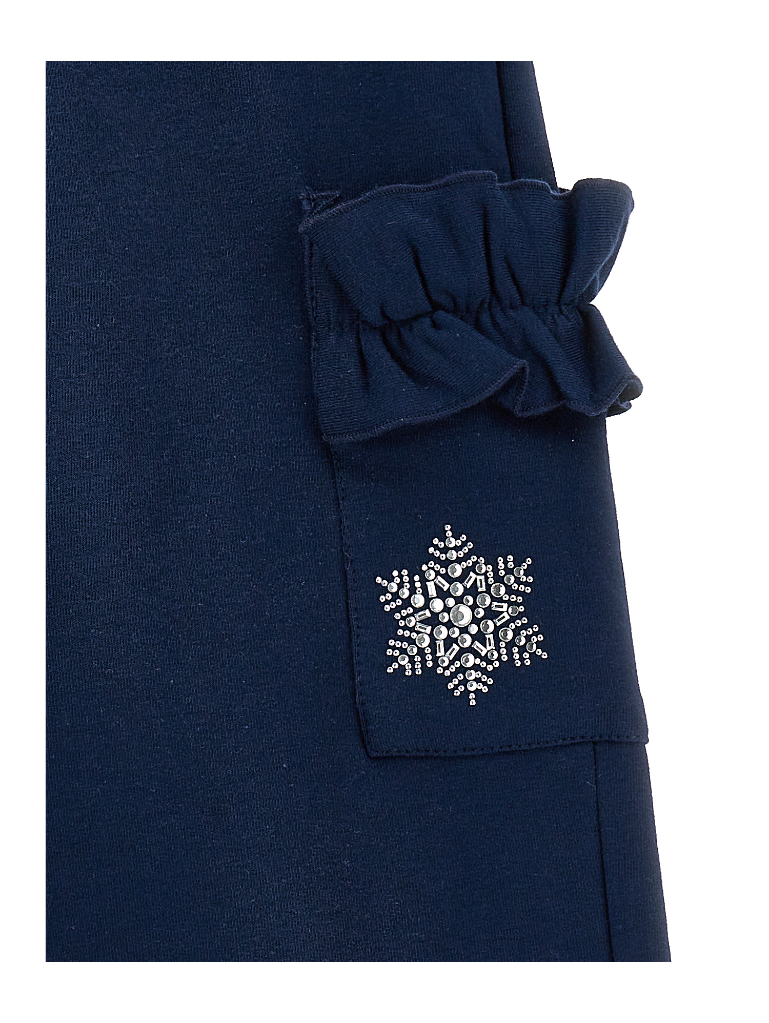Monnalisa Fleece Trousers With Ruffles In Dark Blue