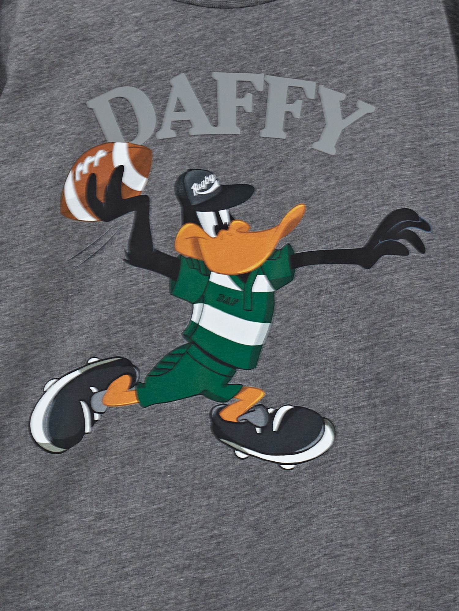 Monnalisa Daffy Duck Double Sleeve T-shirt In Medium Grey