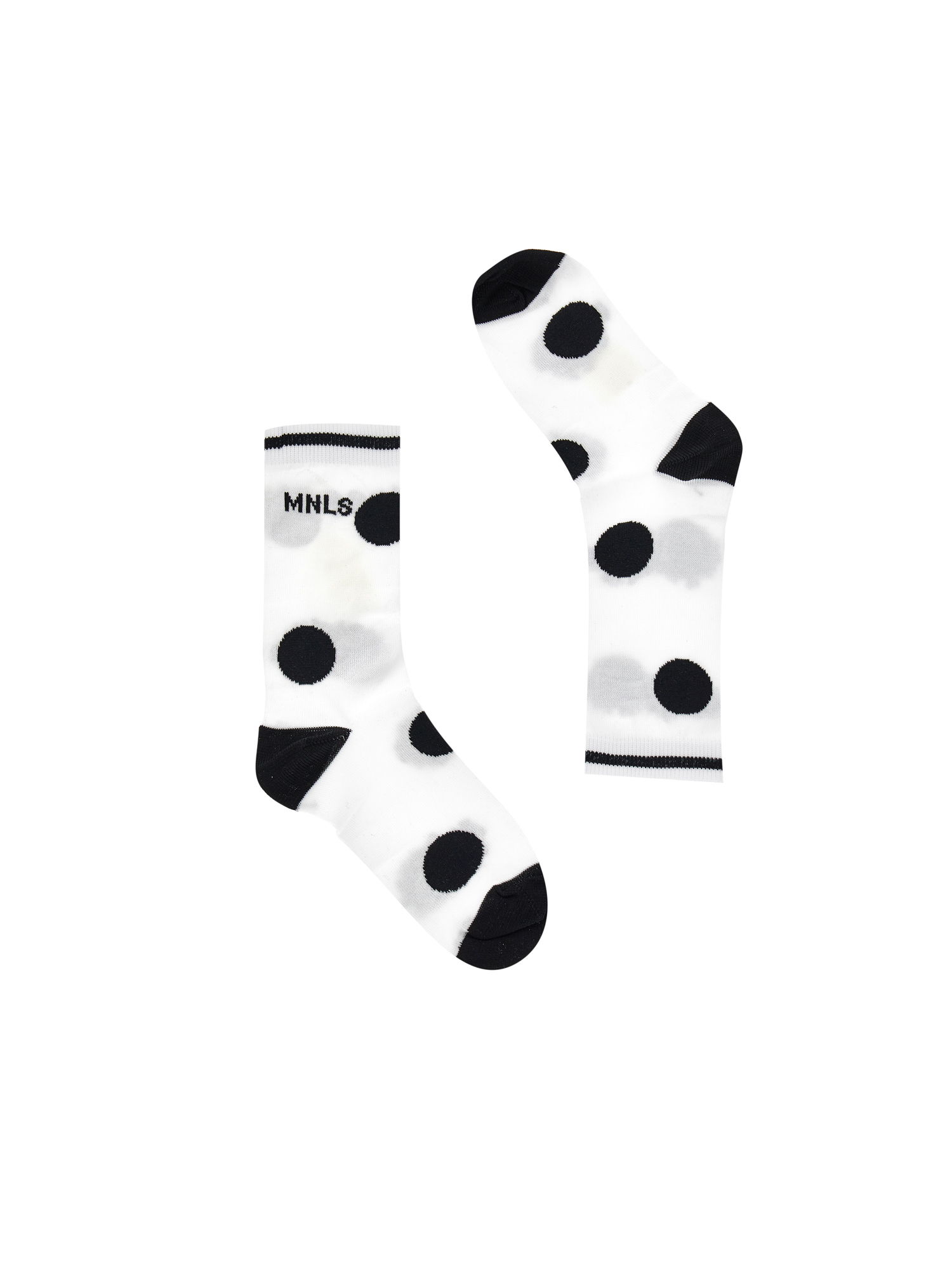 Shop Monnalisa Polka Dot Lisle Socks Set In White + Black