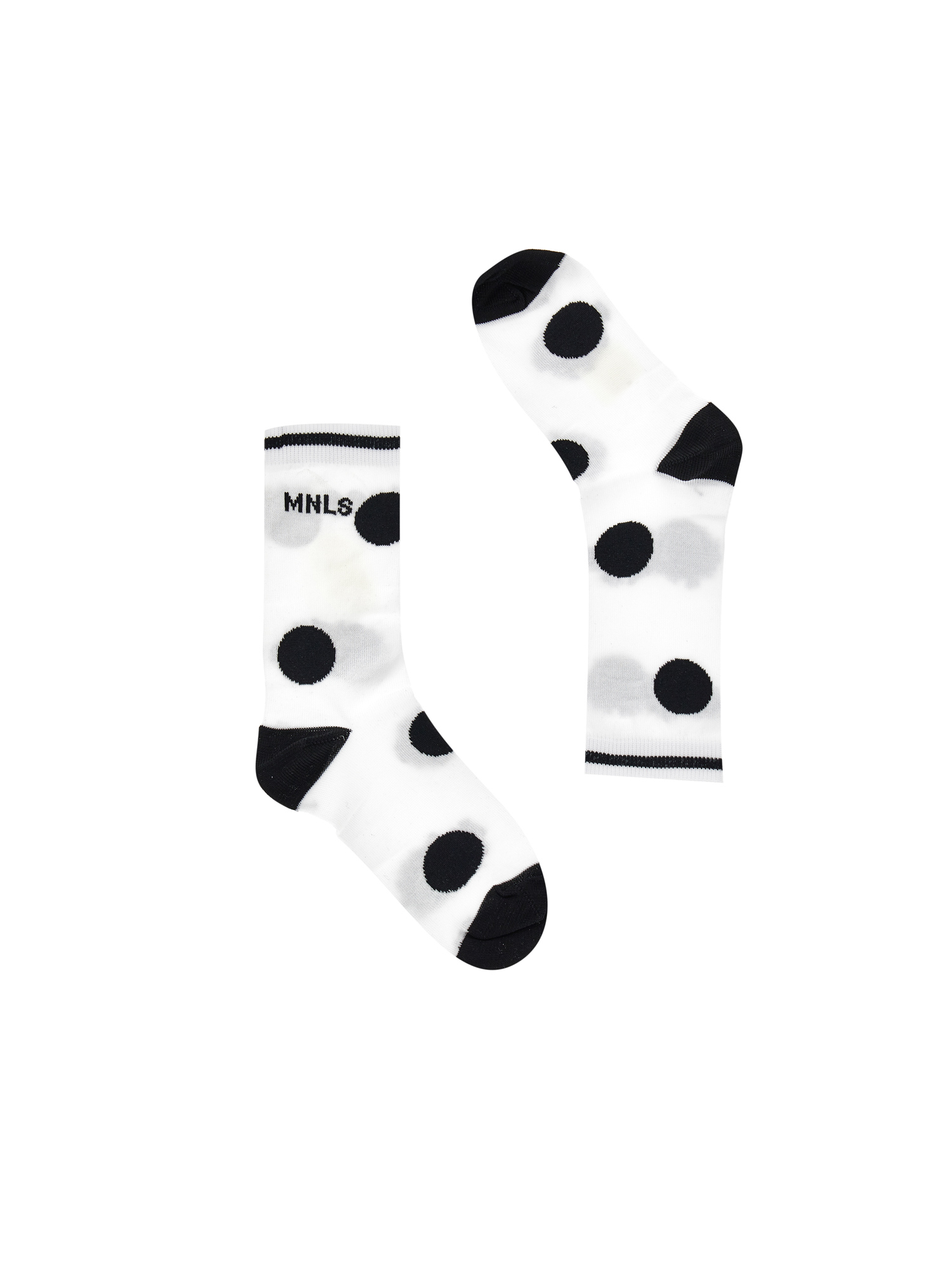 Monnalisa Polka Dot Lisle Socks Set In White + Black