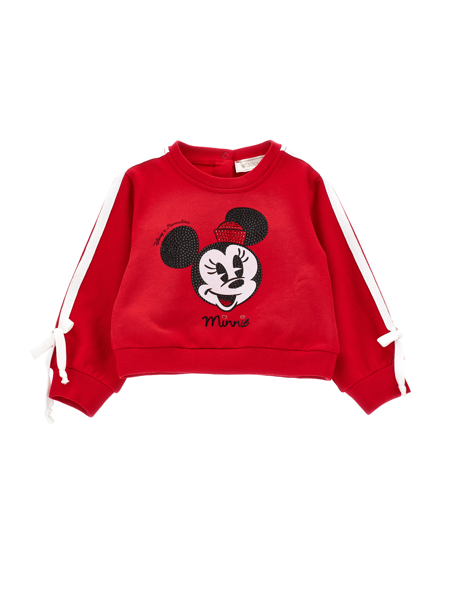 Monnalisa Kids'   Minnie Rhinestone And Bow Sweatshirt In Red