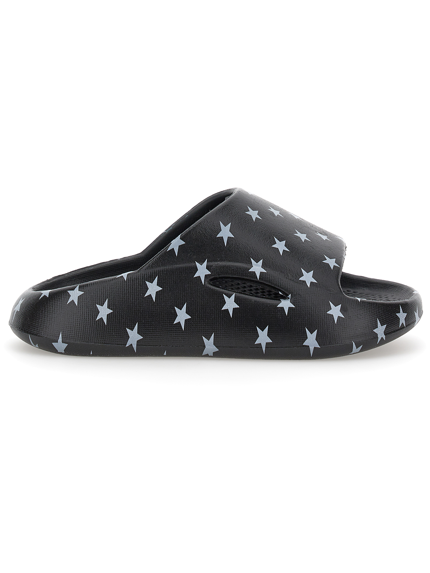 Monnalisa Star-print Open-toe Slides In Black