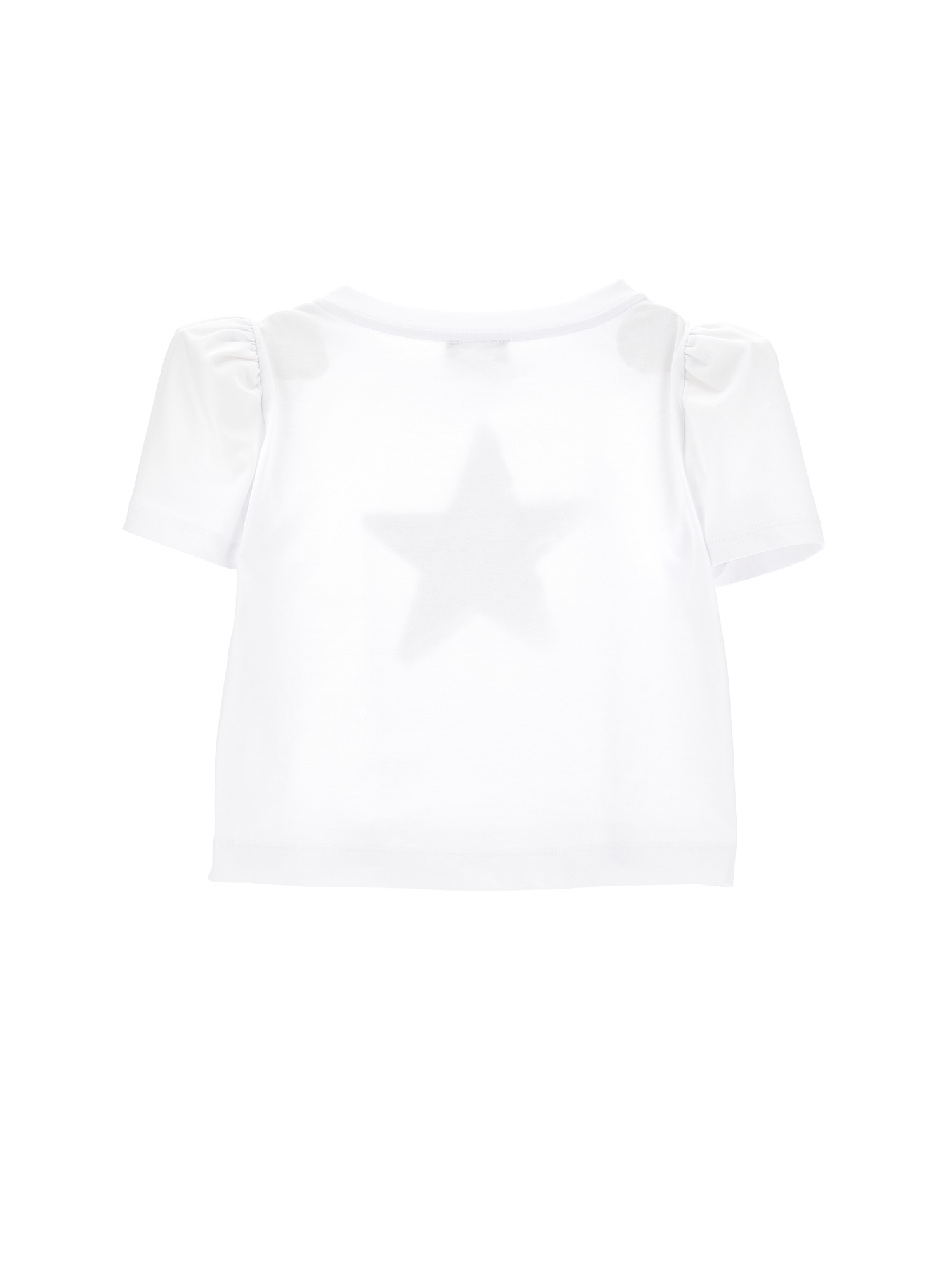 Shop Monnalisa Cotton T-shirt With Sequins In White