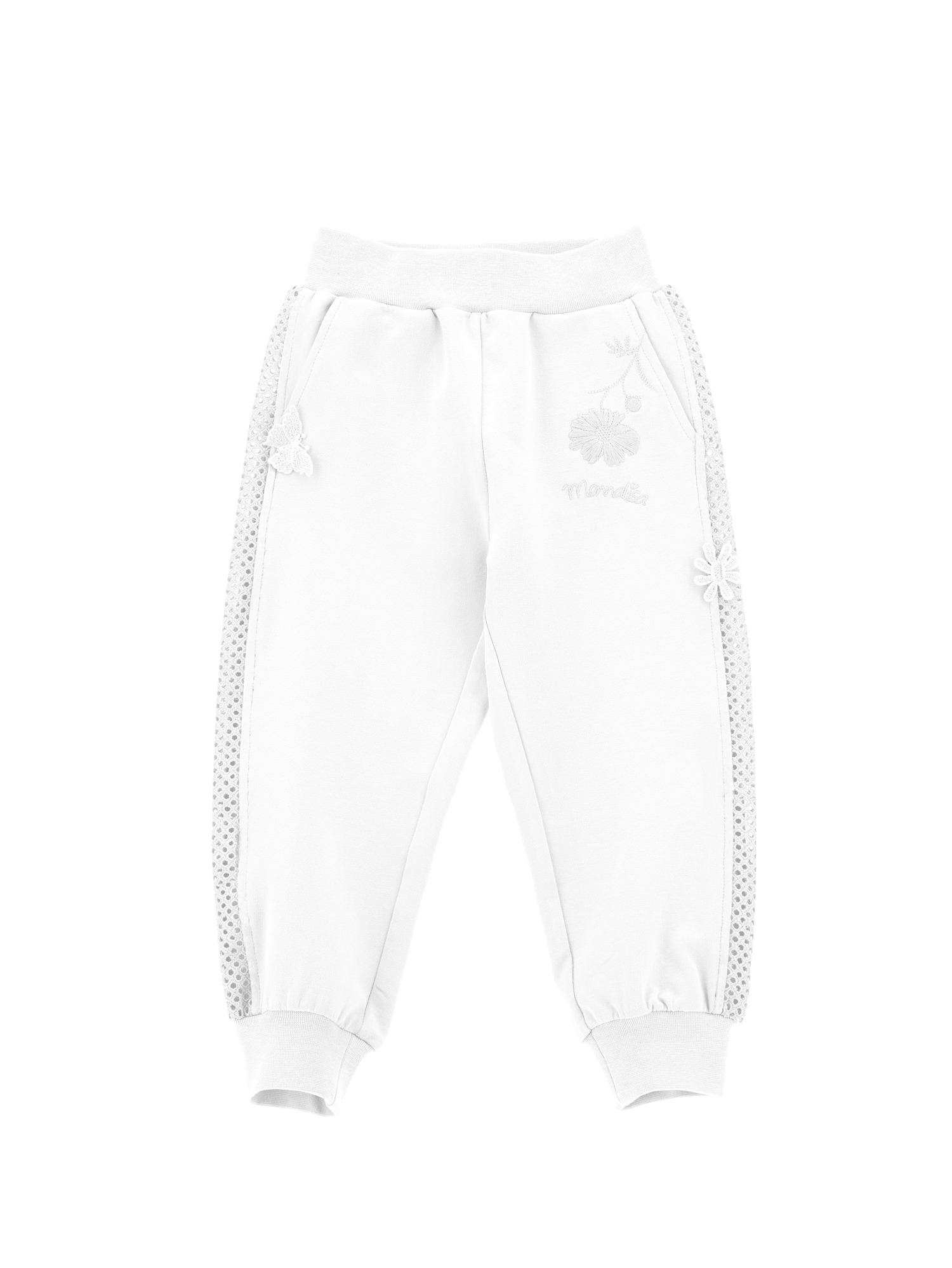 Monnalisa Jogger ricamato con strass