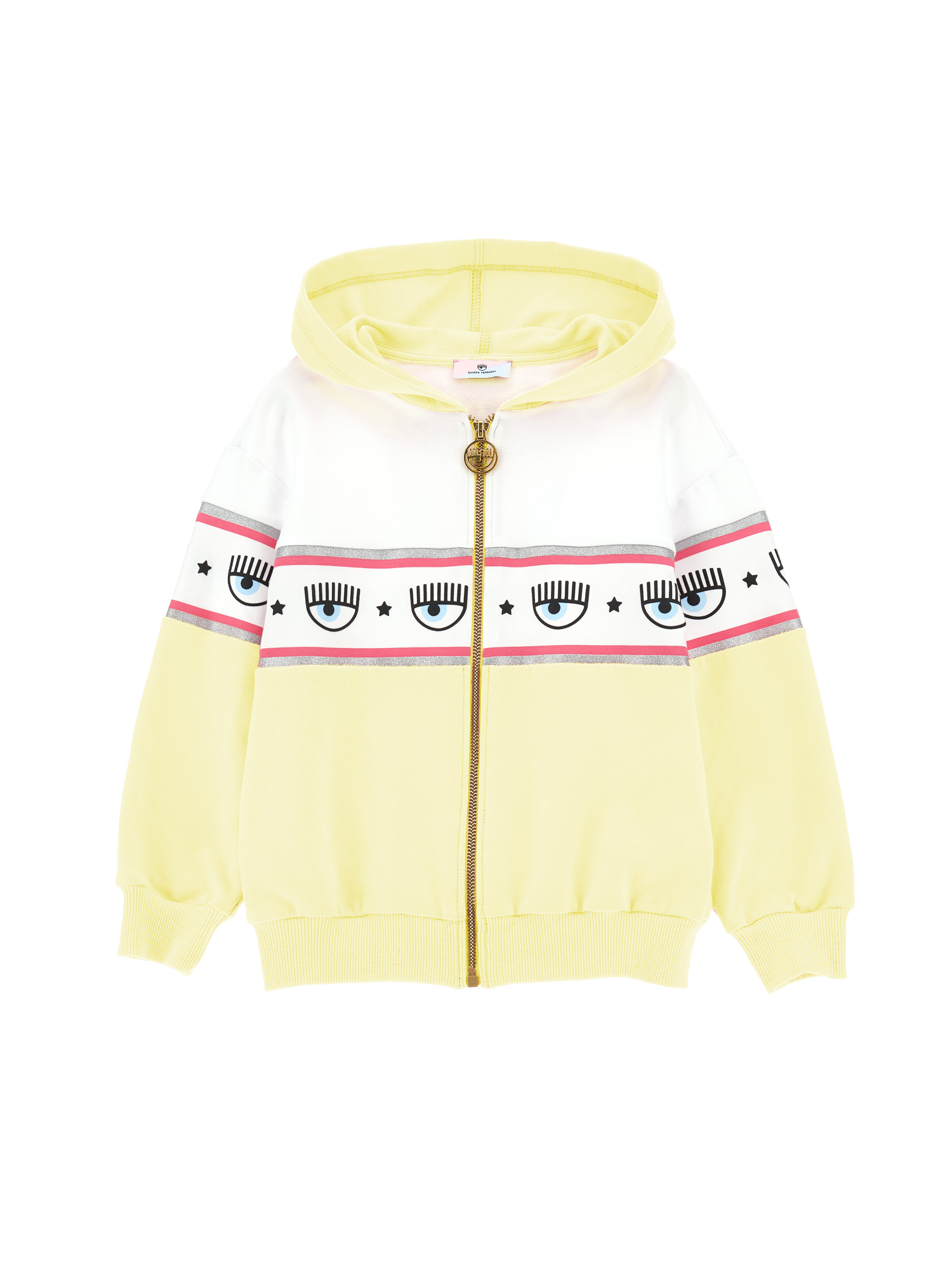 Chiara Ferragni Kids'   Hoodie Sweatshirt Maxilogomania In Wax Yellow