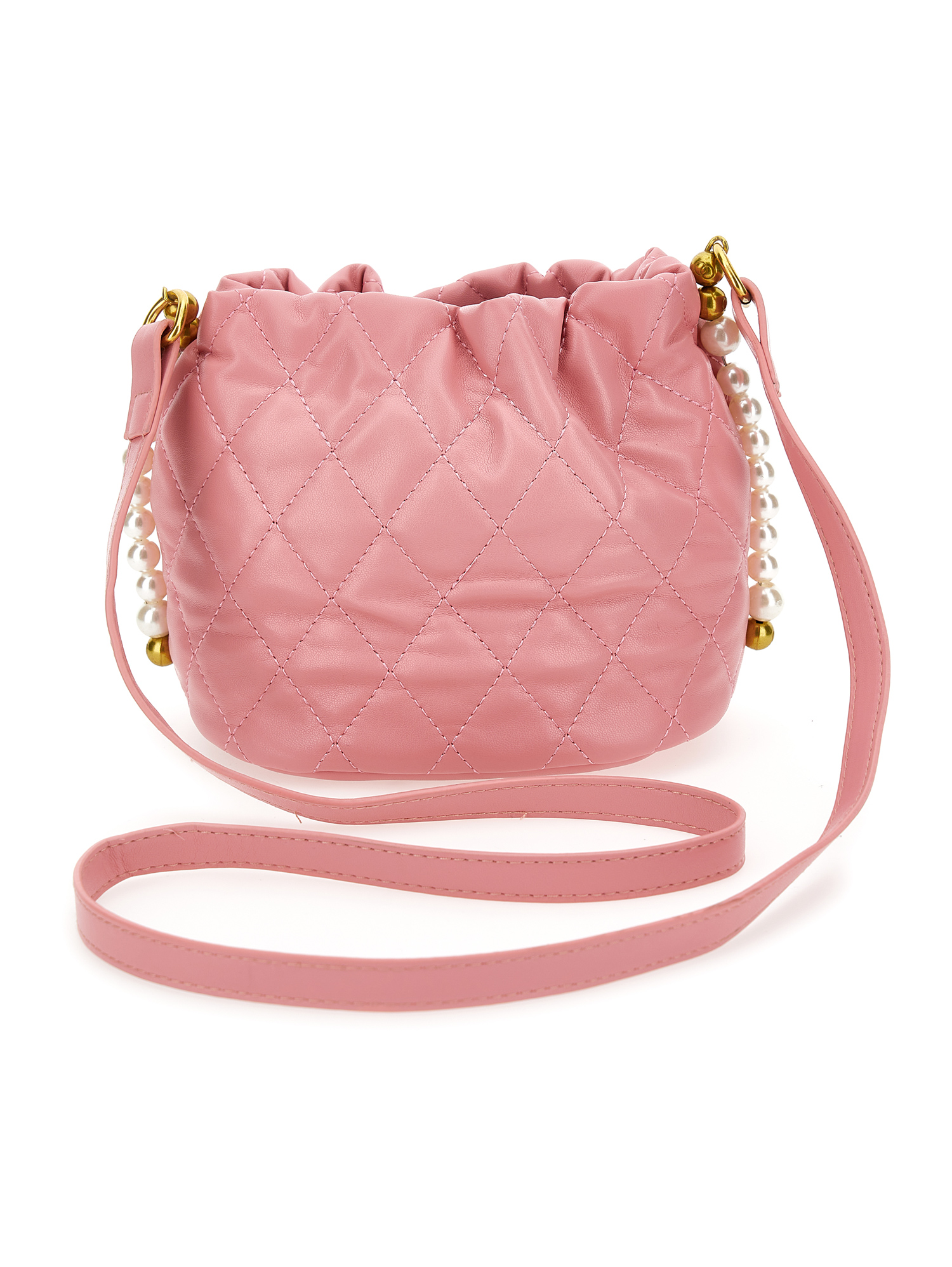 Shop Monnalisa Coated Fabric Bucket Bag In Pink