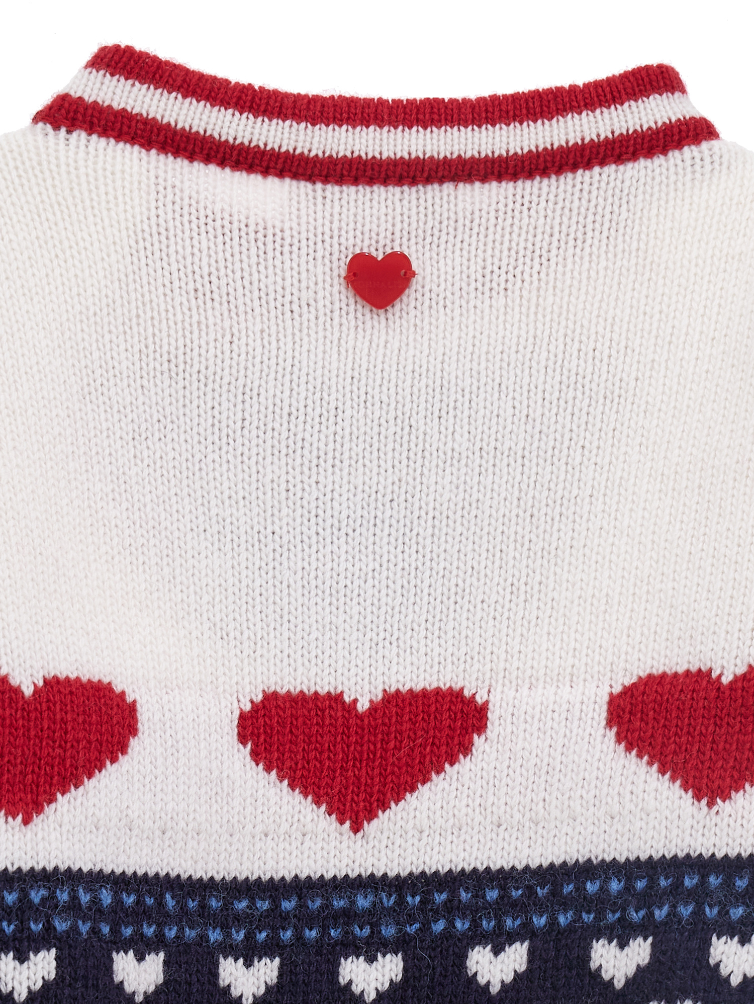 Merino teddy and hearts sweater girl Monnalisa United Kingdom