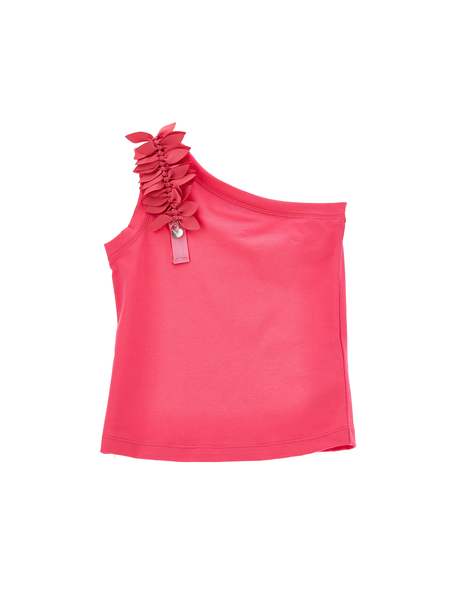 Monnalisa Kids' One-shoulder Tank Top In Bright Peach Pink ModeSens