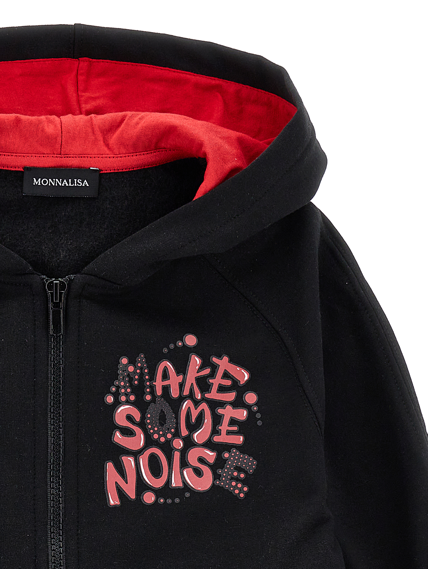 Monnalisa Two-tone Hoodie In Black