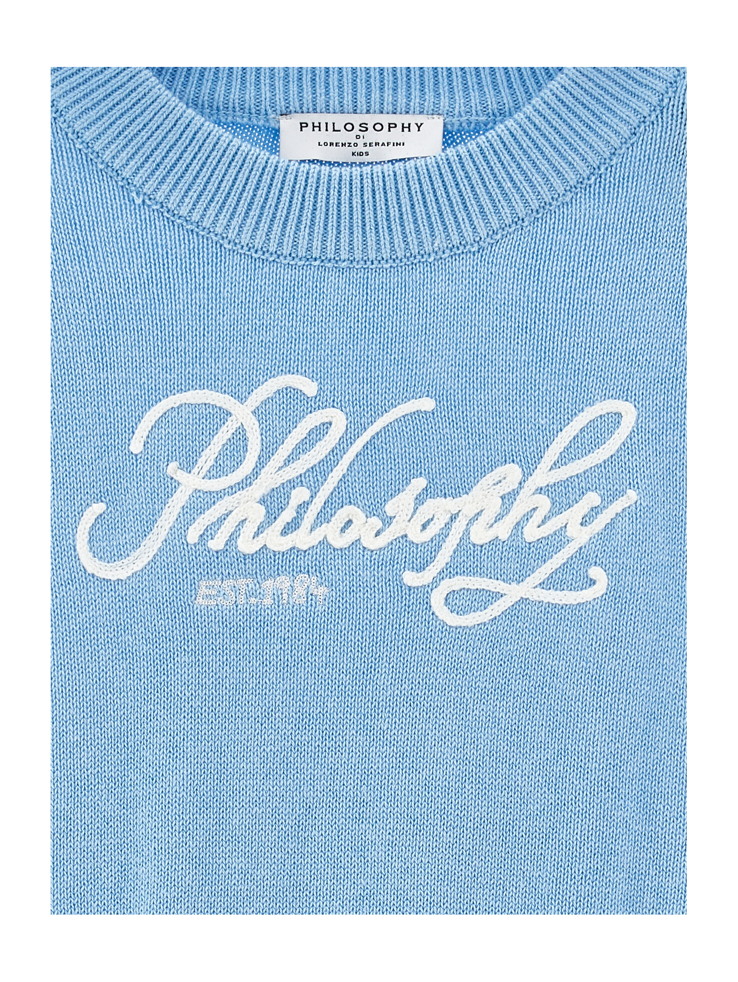 Philosophy Di Lorenzo Serafini Philosophy Kids  Knitted Vest With Bows And Logo In Blue