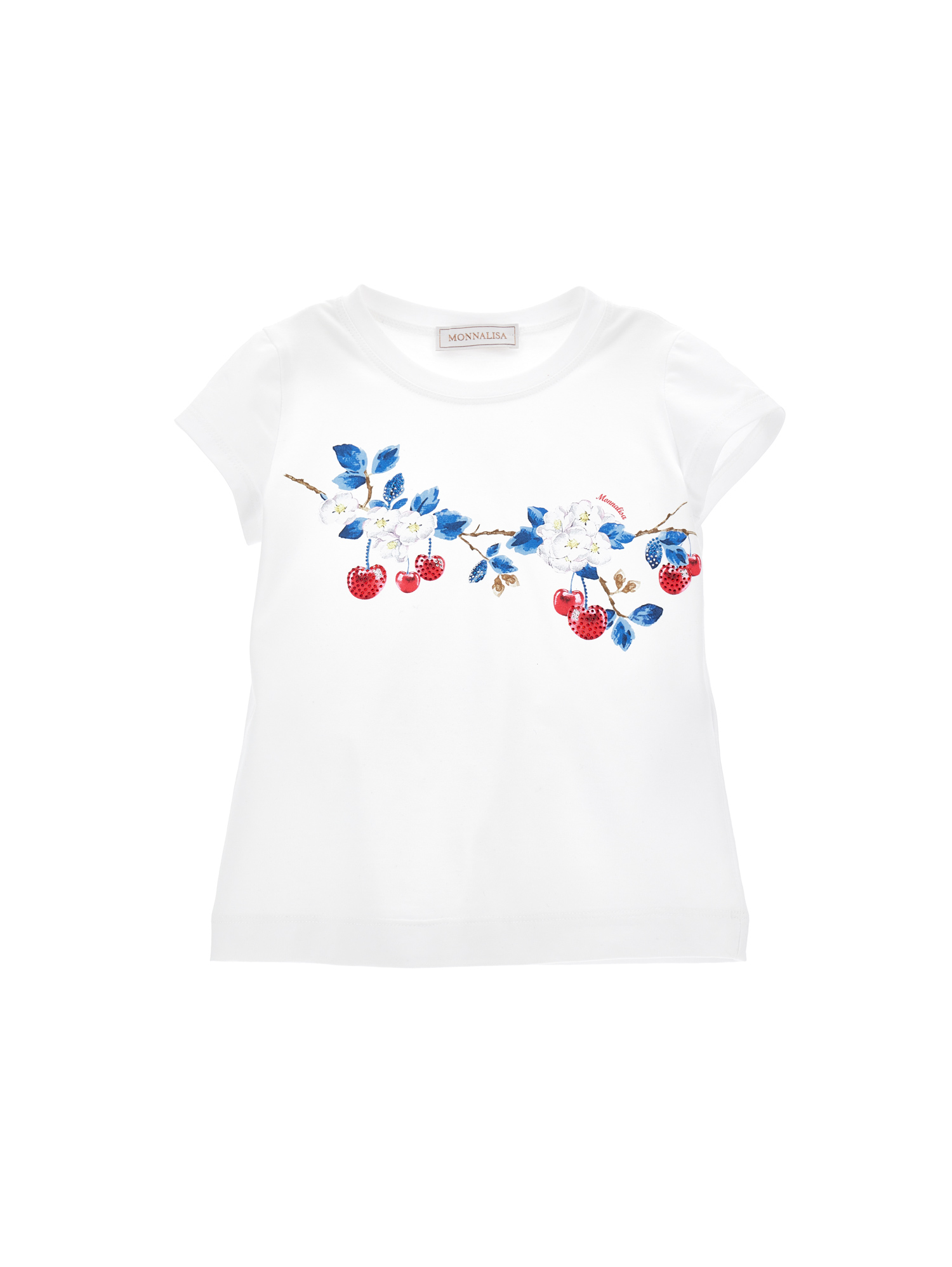 MONNALISA MONNALISA  CHERRY PRINT COTTON T-SHIRT