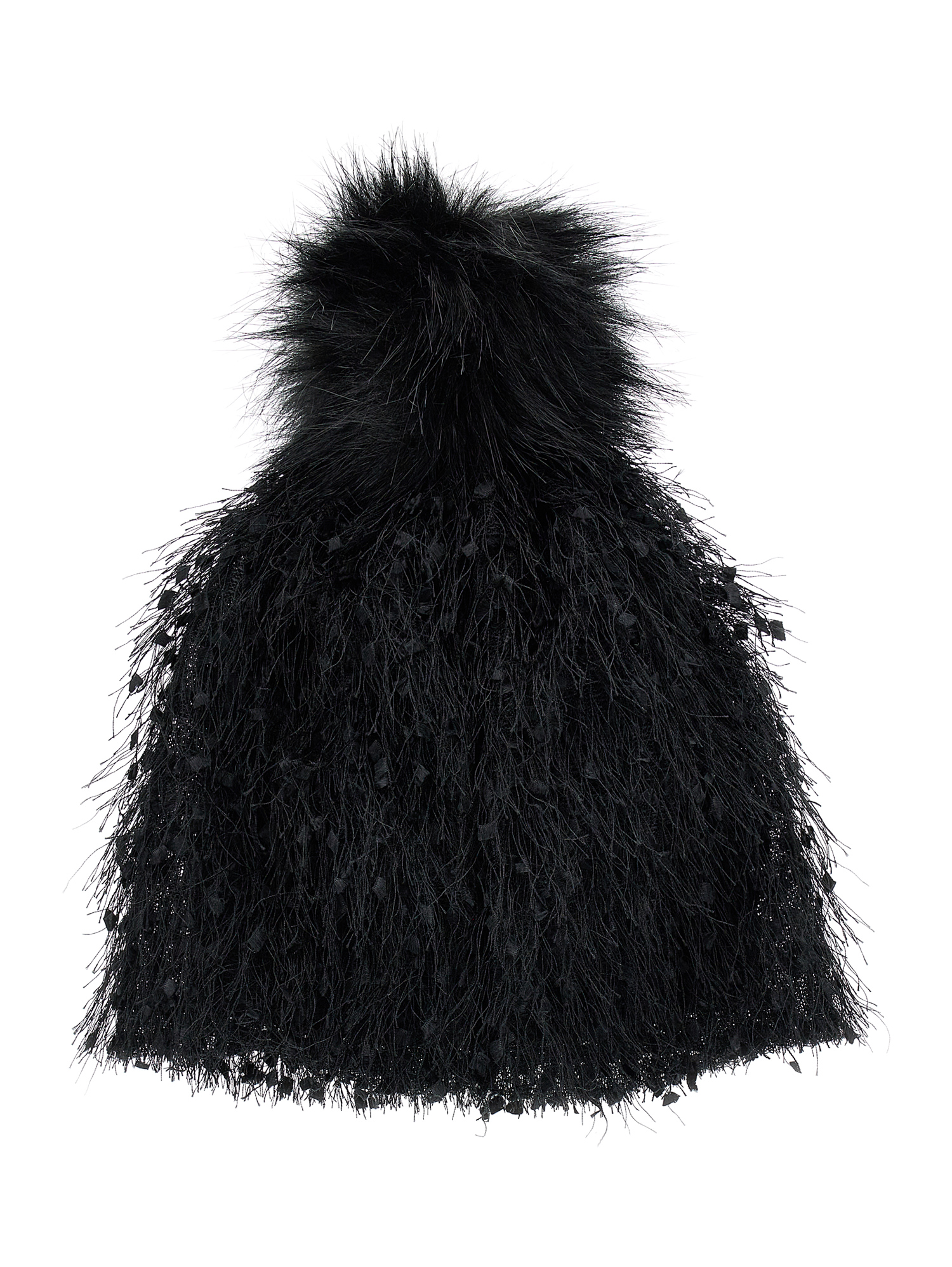 Monnalisa Wool Blend Hat With Fringing In Black