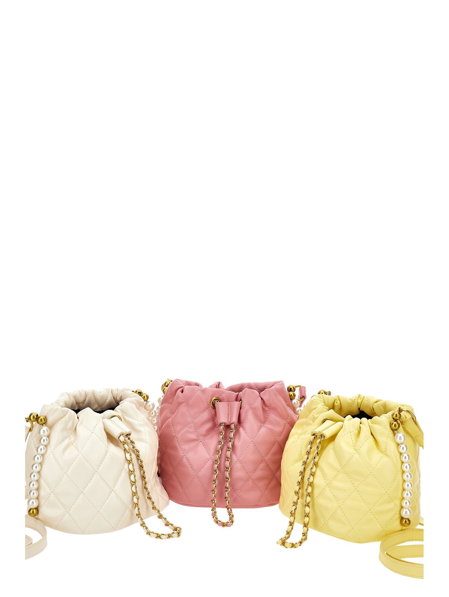 Monnalisa Diamond-quilted Bucket Bag In Pink