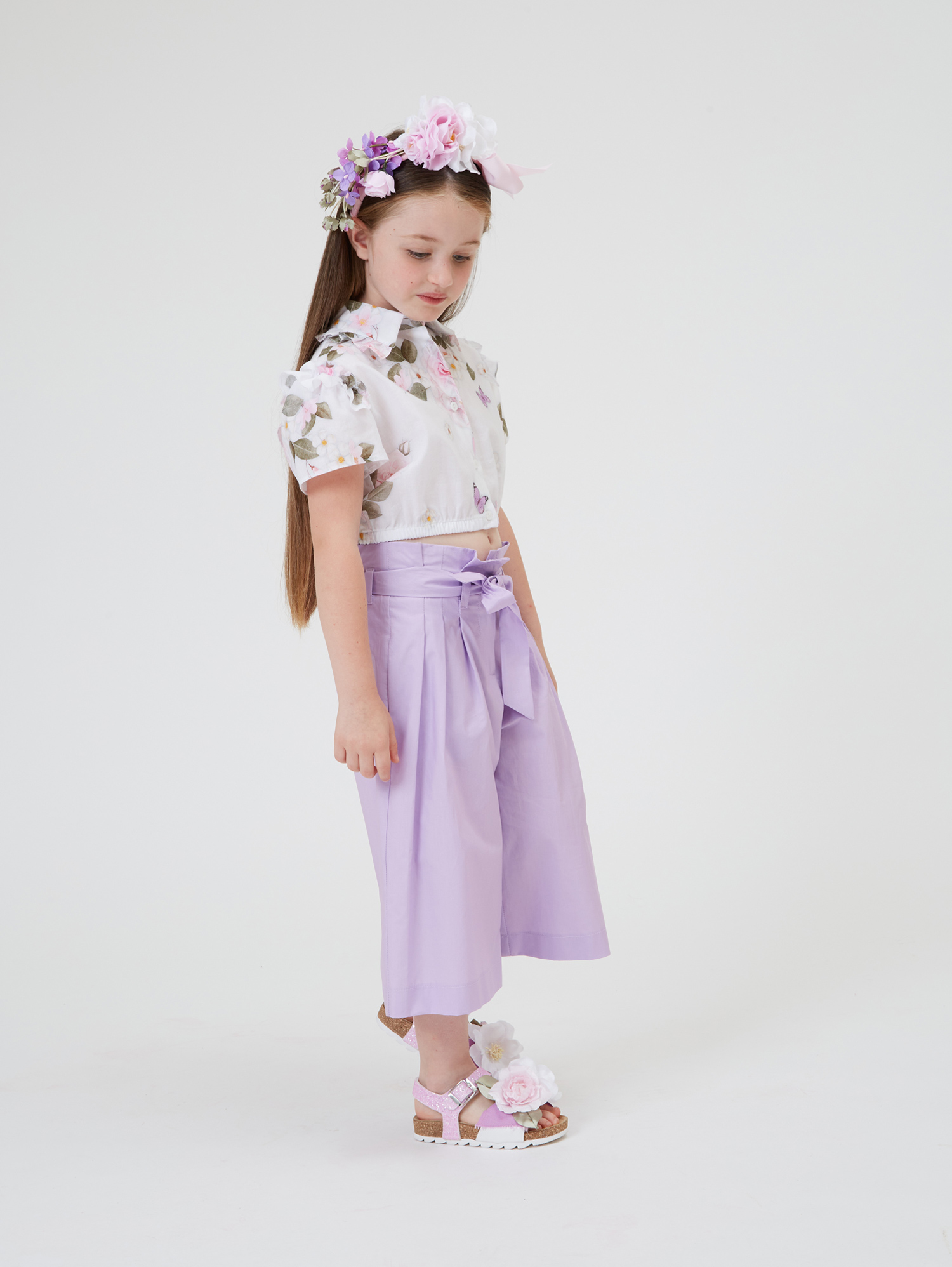 Pants MONNALISA Kids color Wisteria