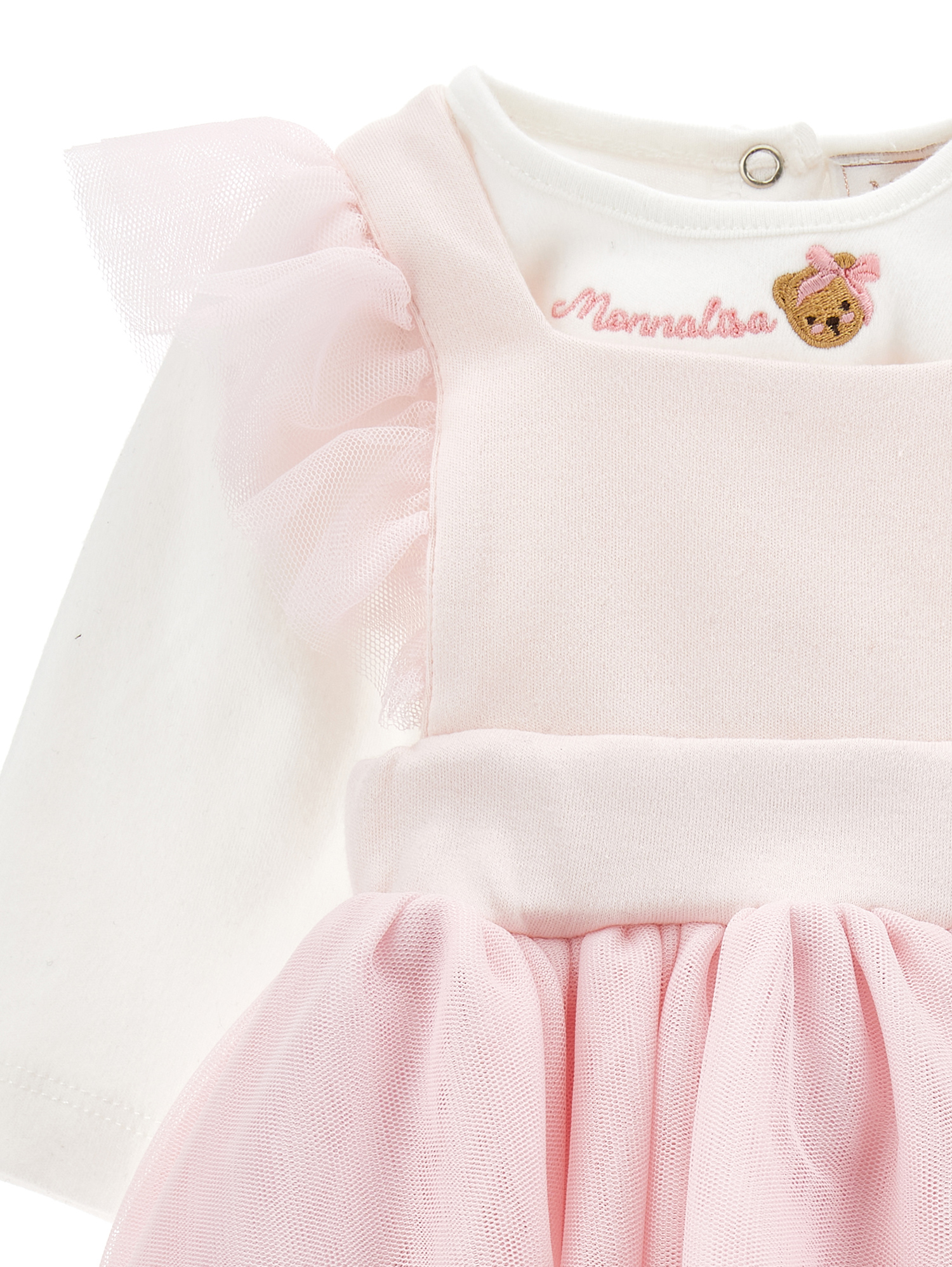 Monnalisa Dungaree And Bodysuit Set In White