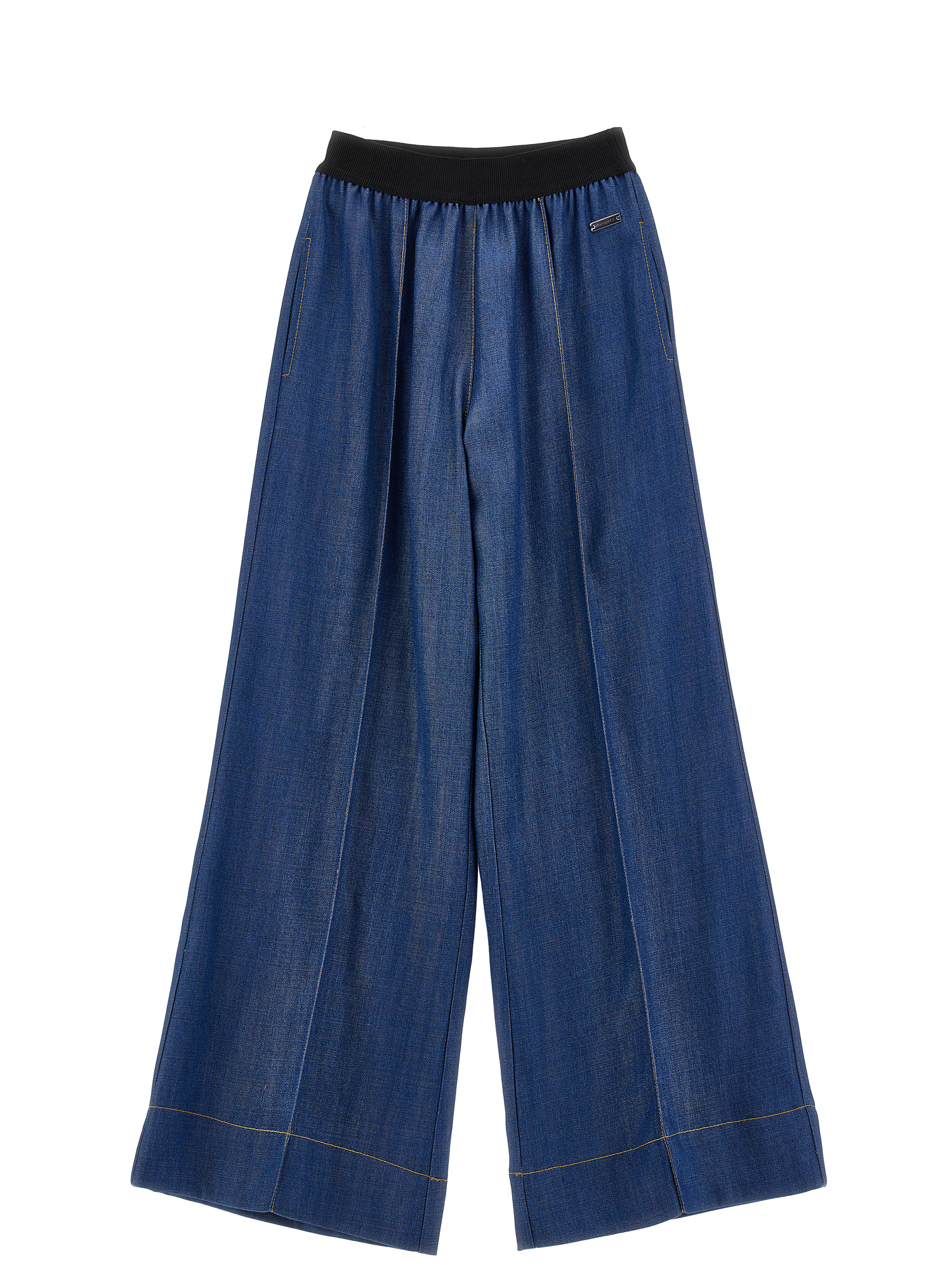 Monnalisa Flowing Denim Trousers In Blue