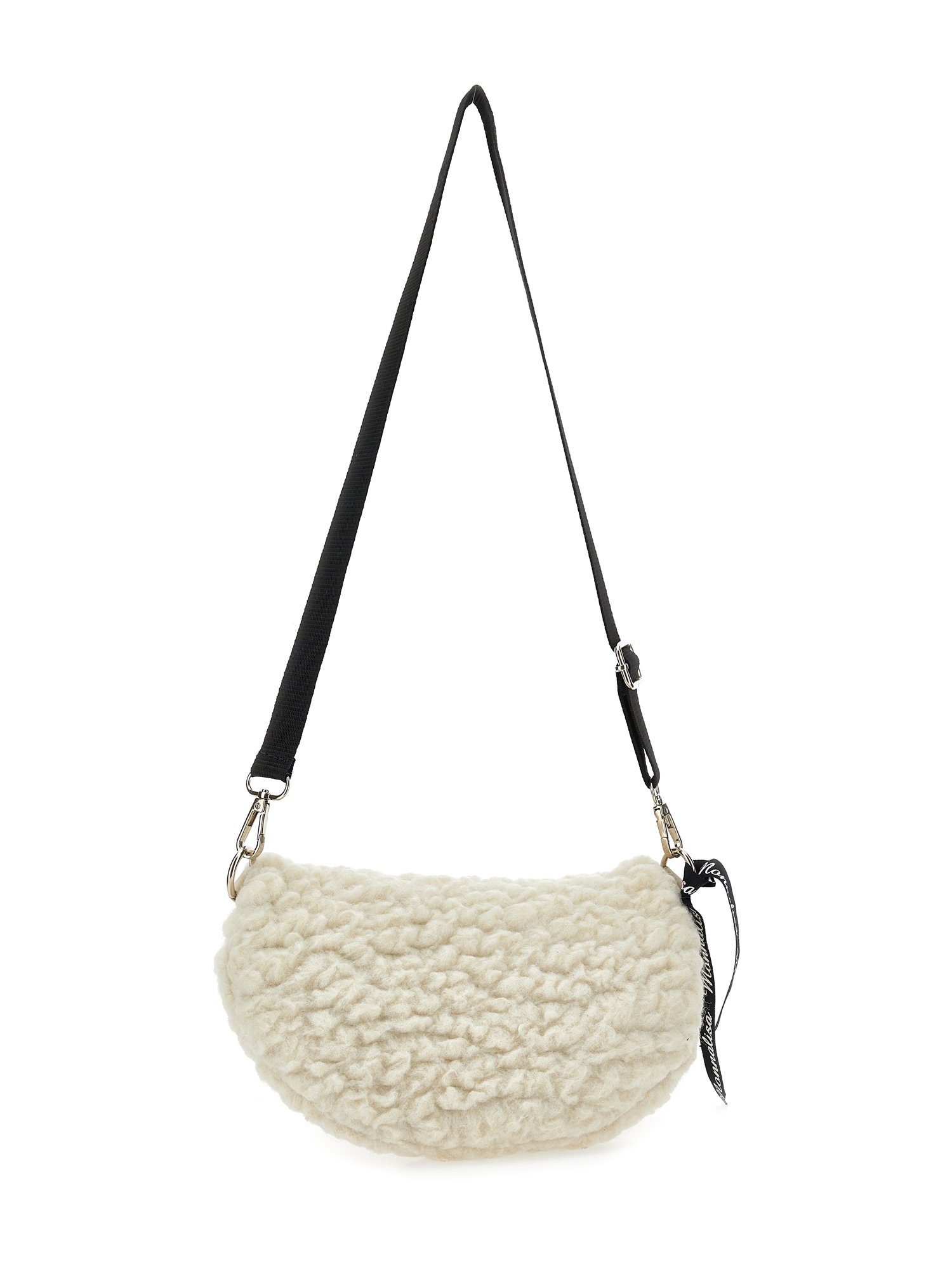 Monnalisa Plush Shoulder Bag In Cream