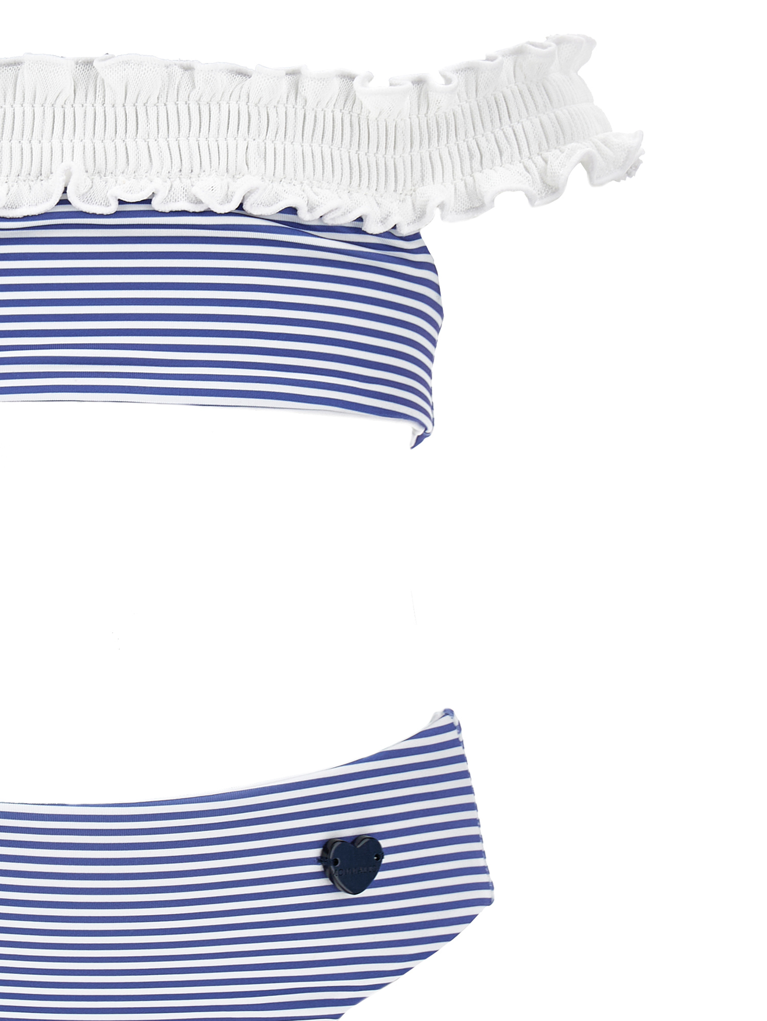 Shop Monnalisa Minnie Striped Bikini In White + Blue
