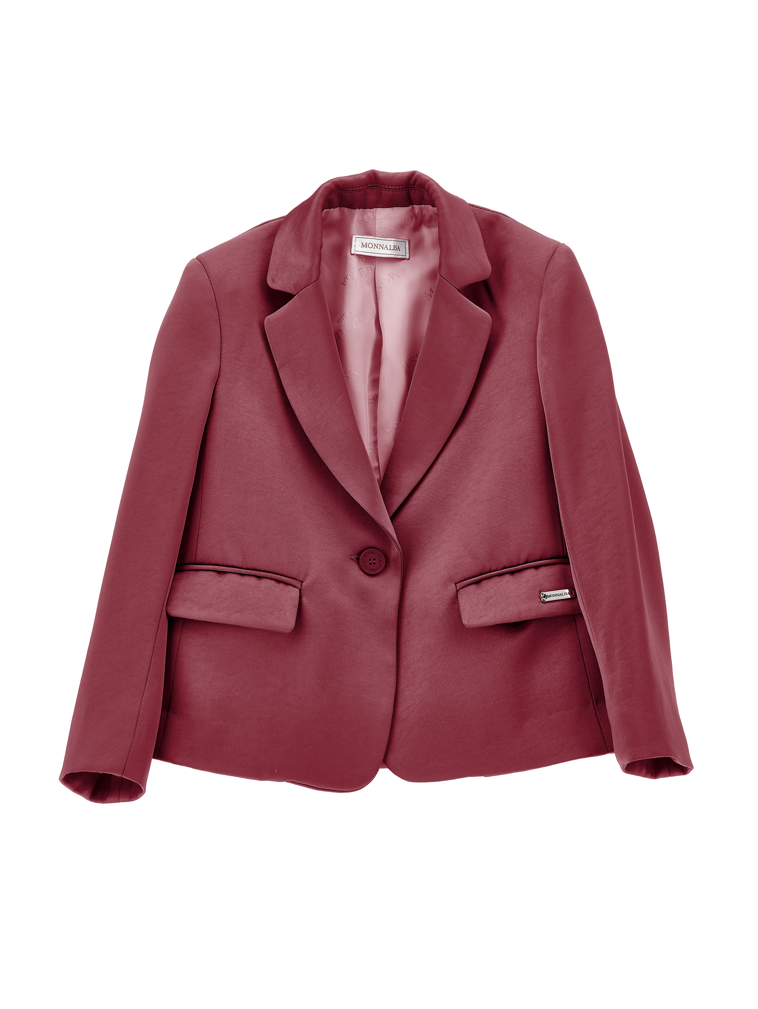 Monnalisa Satin-lined Jacket In Plum