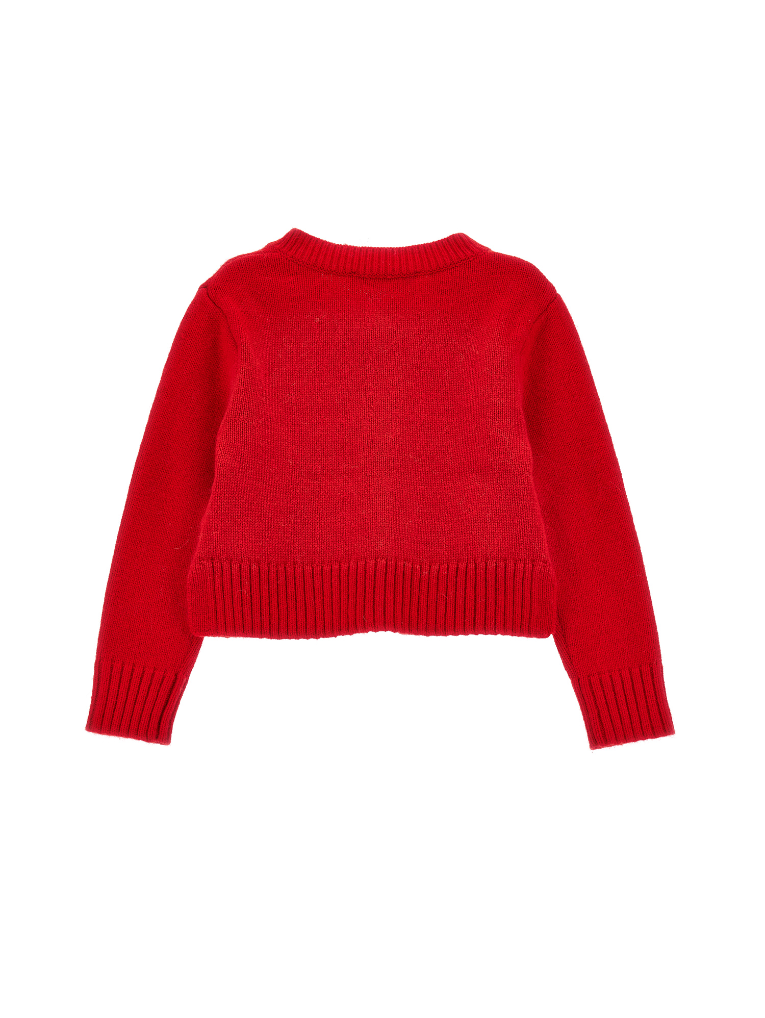 Monnalisa Weicher Cardigan Mit Samtschleifen In Ruby Red