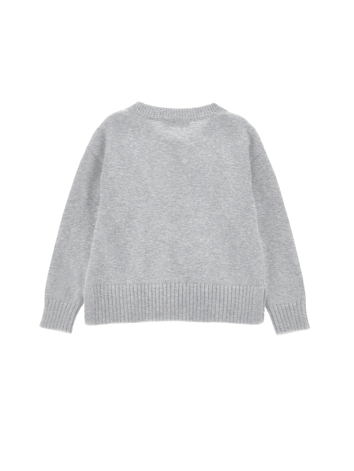 Monnalisa Soft Knit Cardigan In Grey