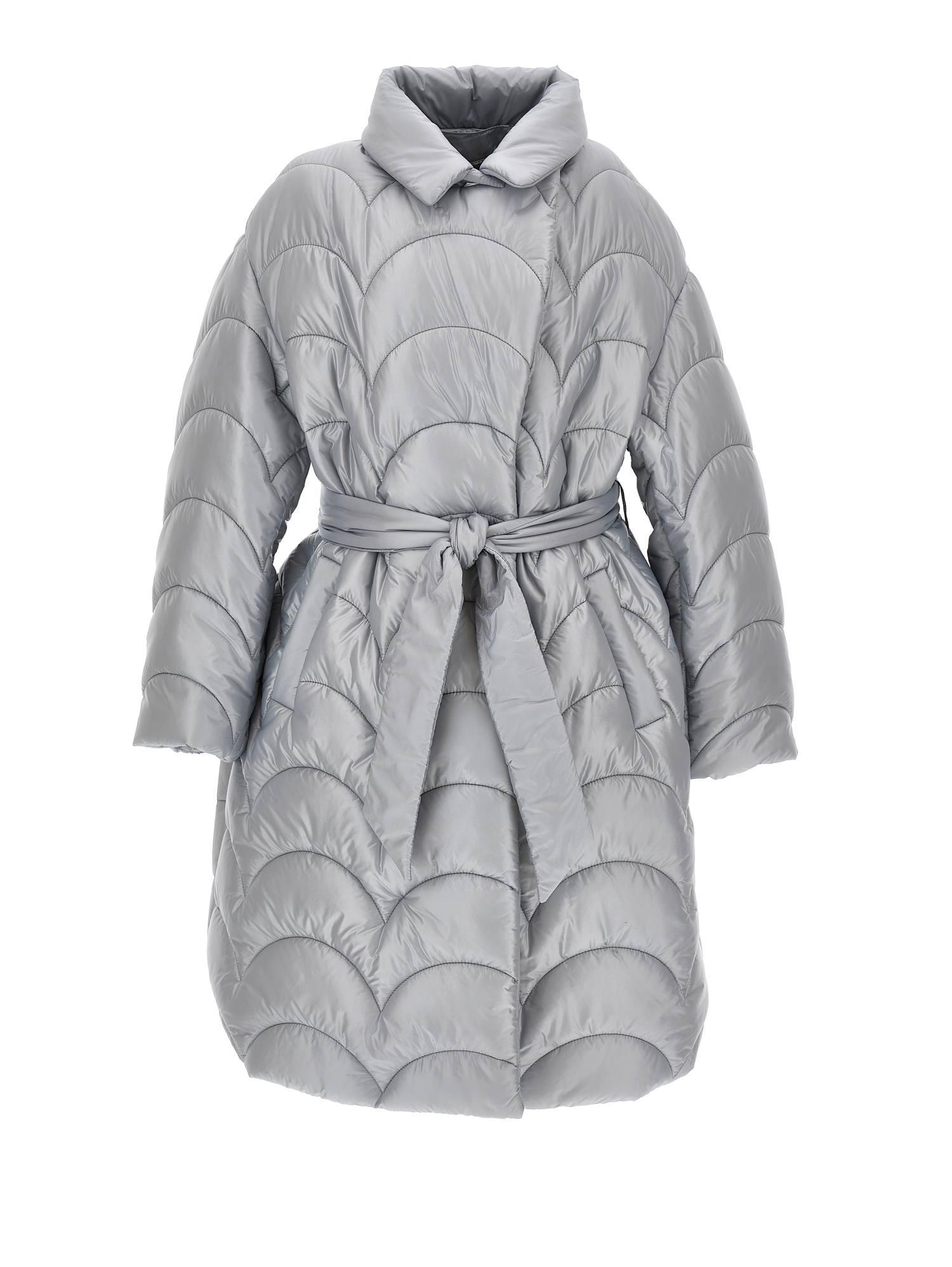 Monnalisa Oversize Quilted Coat In Grey