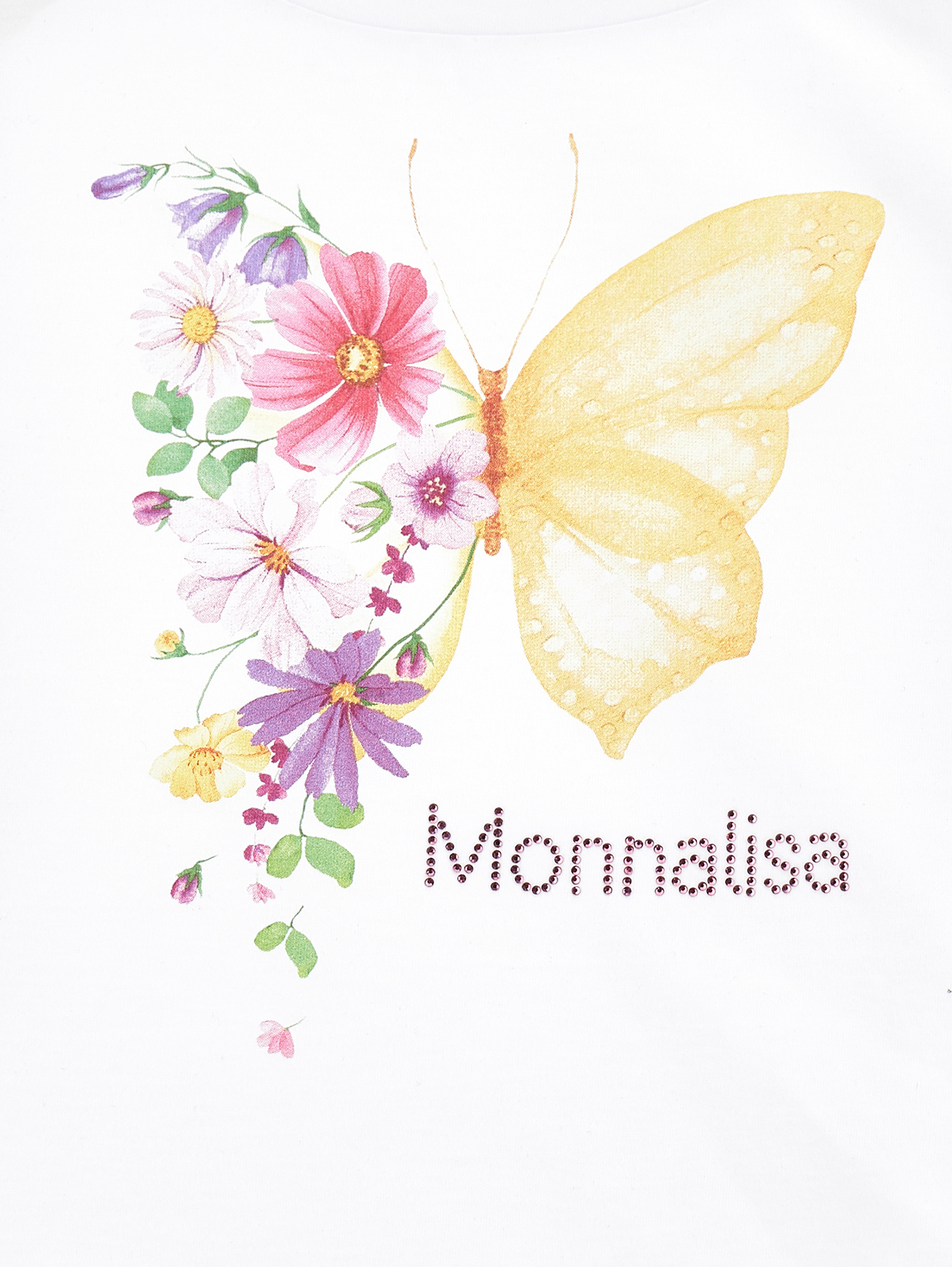 Shop Monnalisa Maxi Butterfly Jersey T-shirt In White