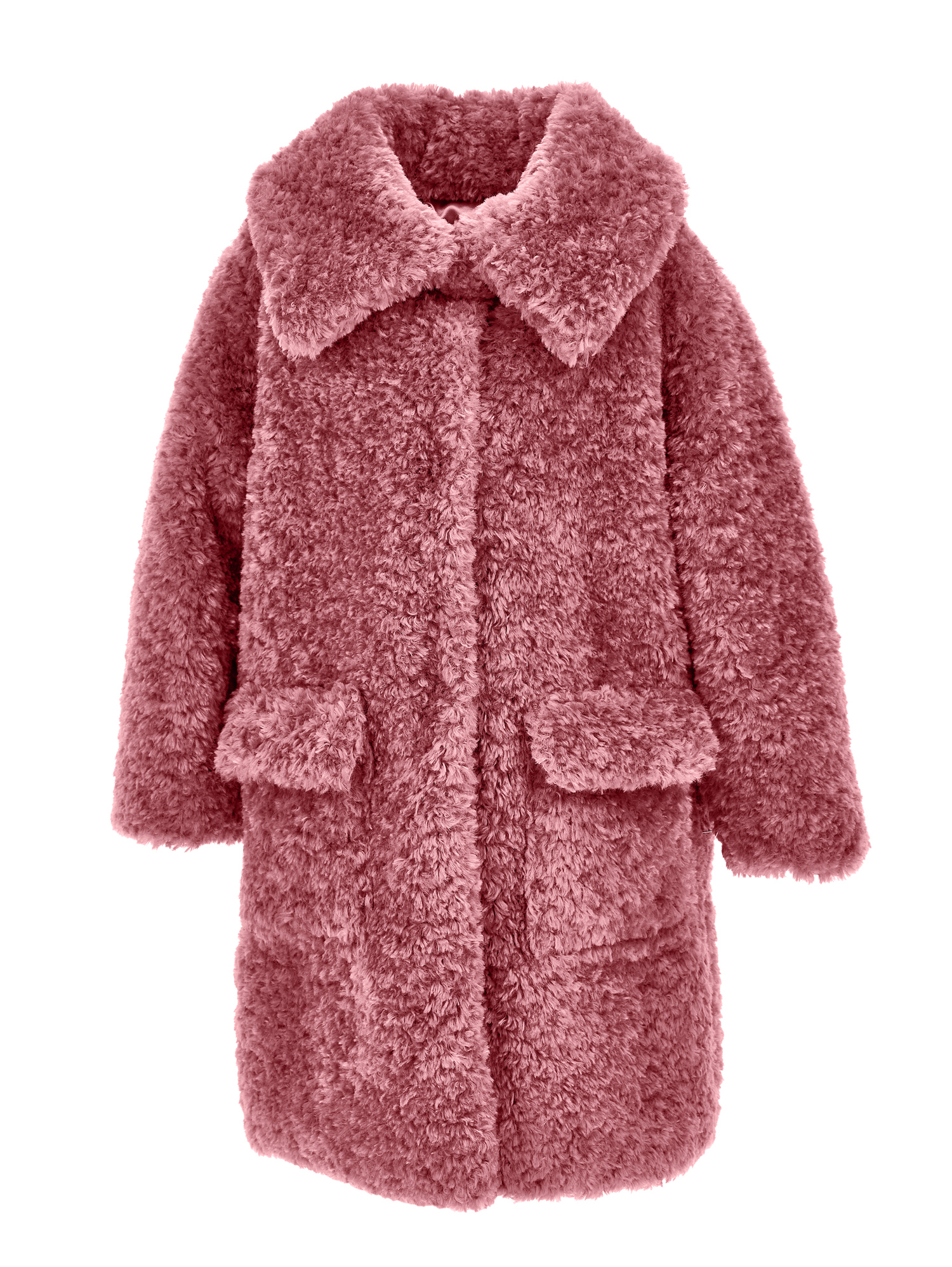 Monnalisa Plush Coat In Blush Pink
