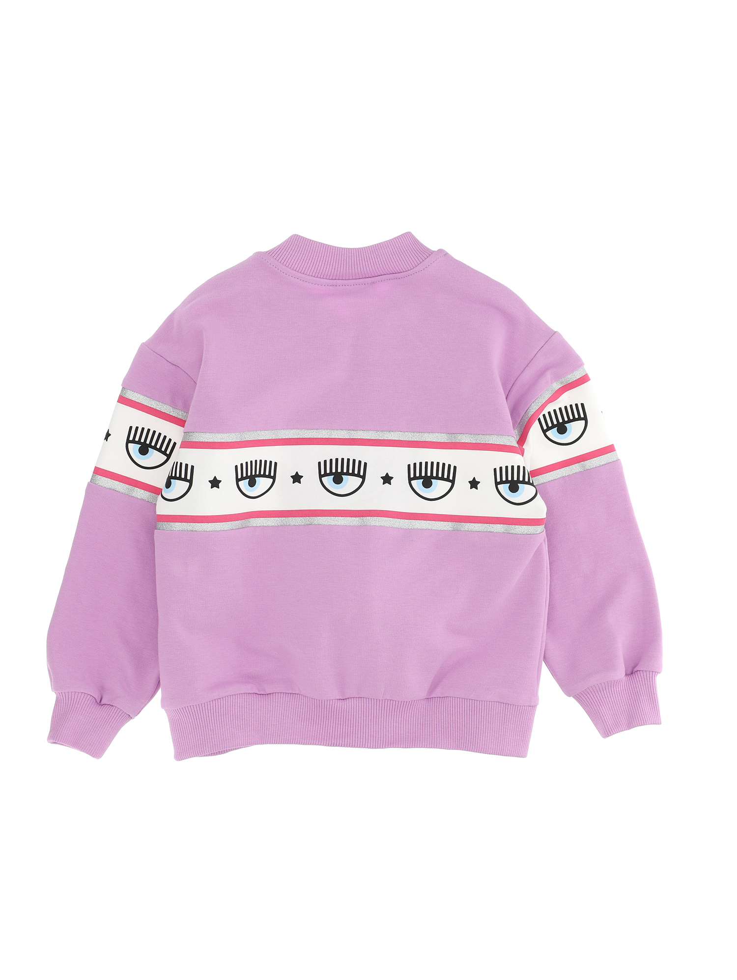 Shop Chiara Ferragni Bomber Maxi Logomania Sweatshirt In Violet Tulle