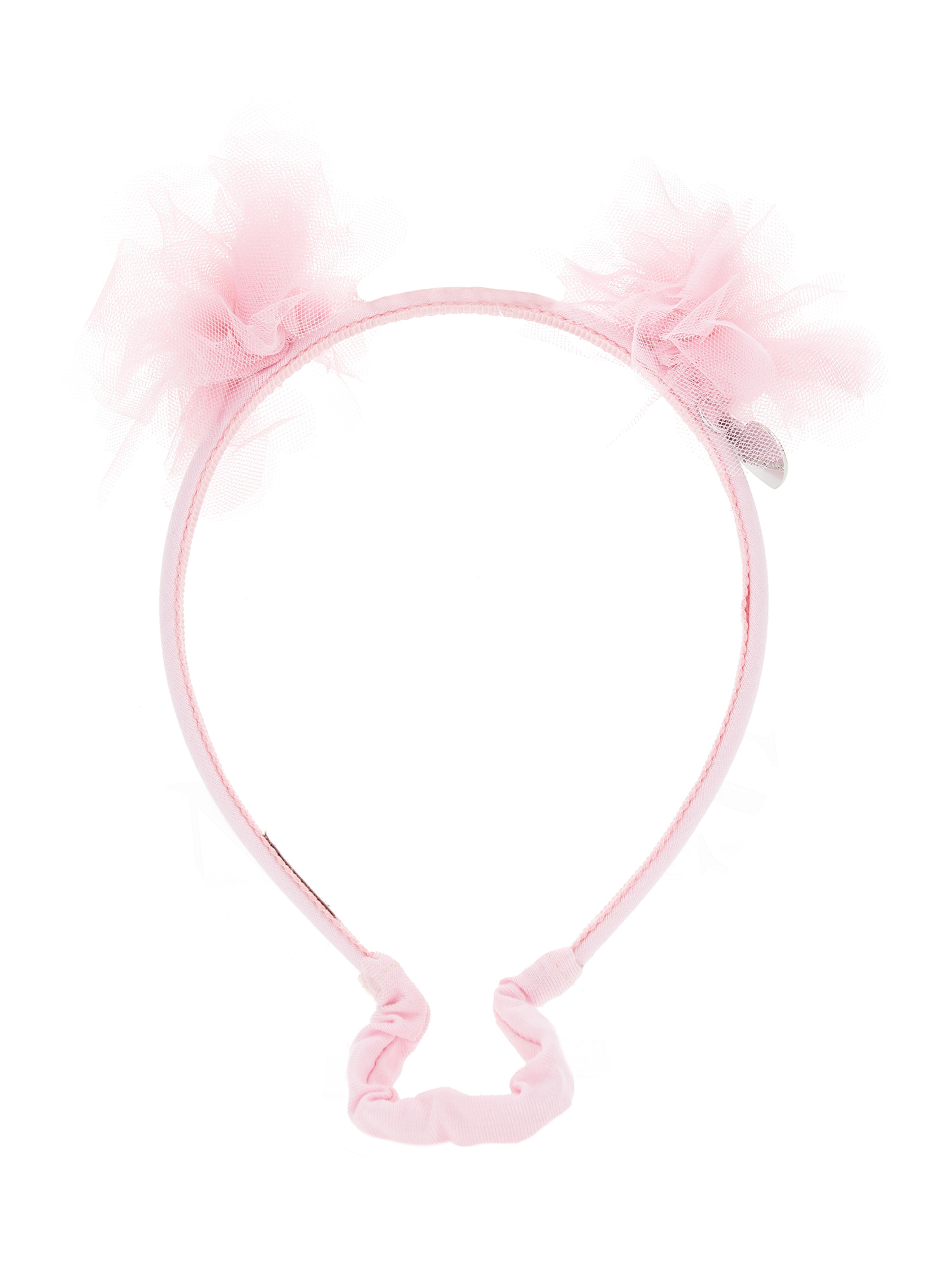 Monnalisa Kids'   Hairband In Tulle With Pom Pom In Rosa Fairy Tale