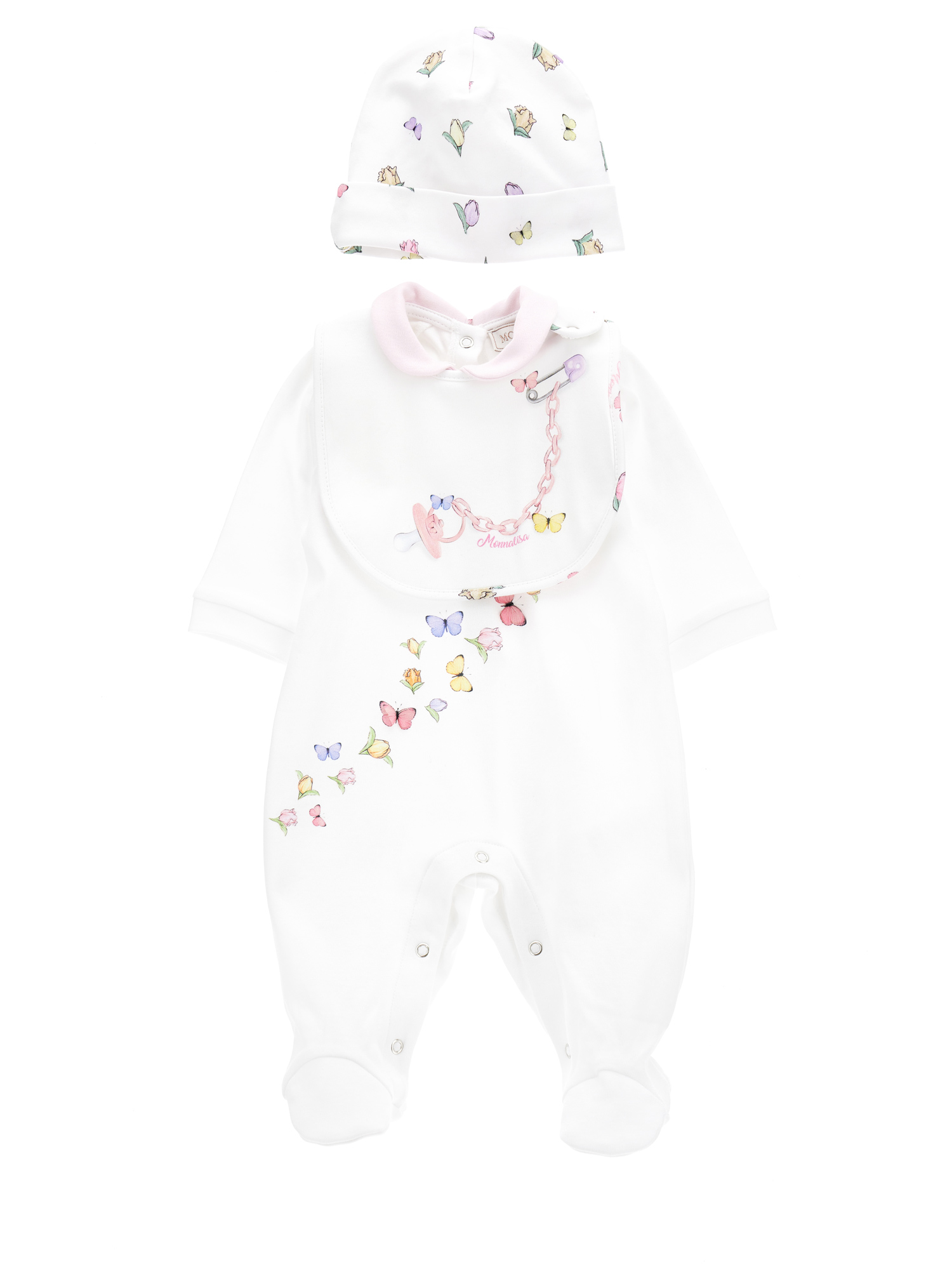 Monnalisa Completo neonata, tre pezzi cotone