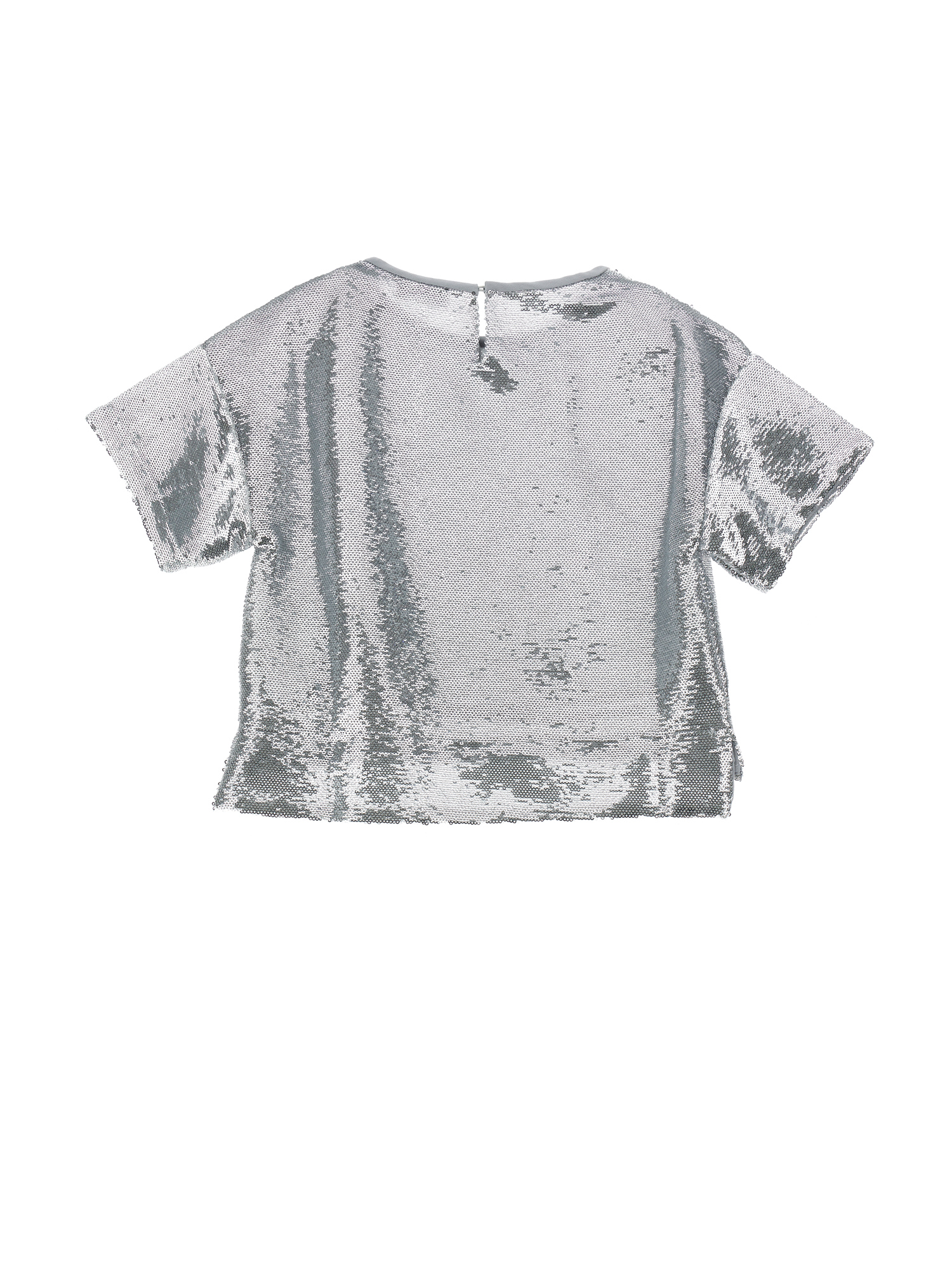 Monnalisa Sequined Blouse In Silver