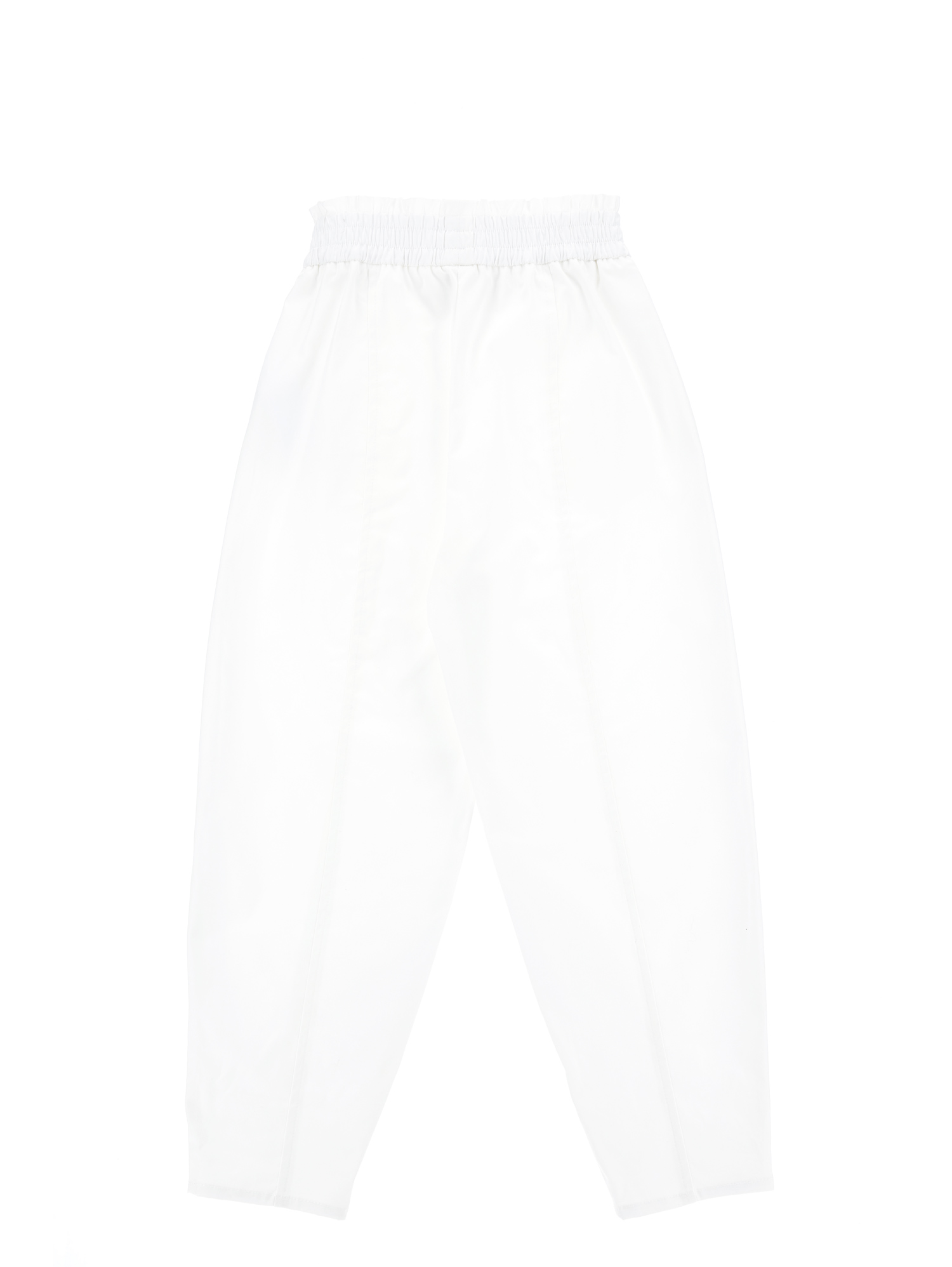Shop Monnalisa Long Gabardine Balloon Trousers In White
