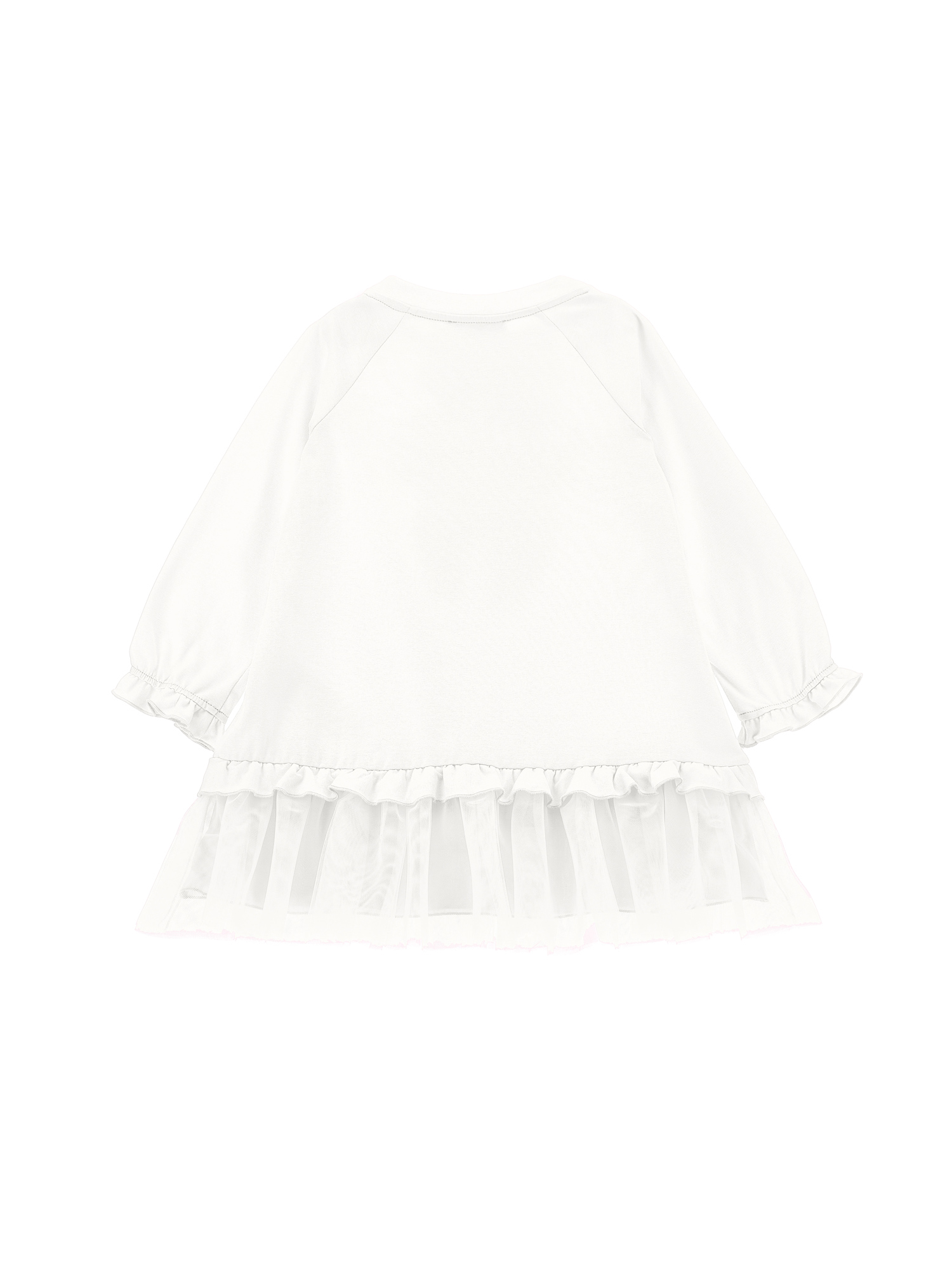 Monnalisa Low-waisted Jersey Dress In Cream