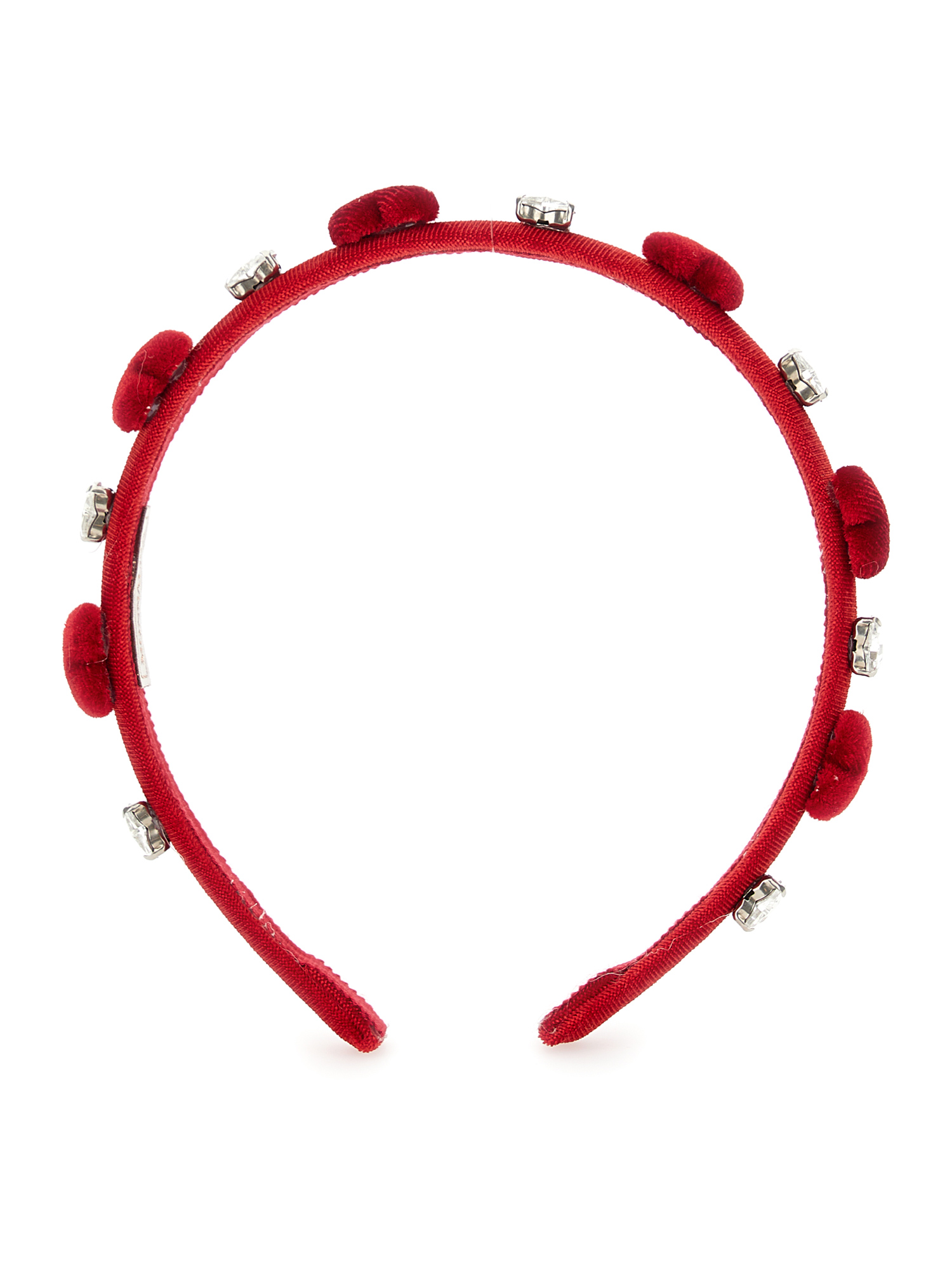 Monnalisa Velvet Hairband In Ruby Red