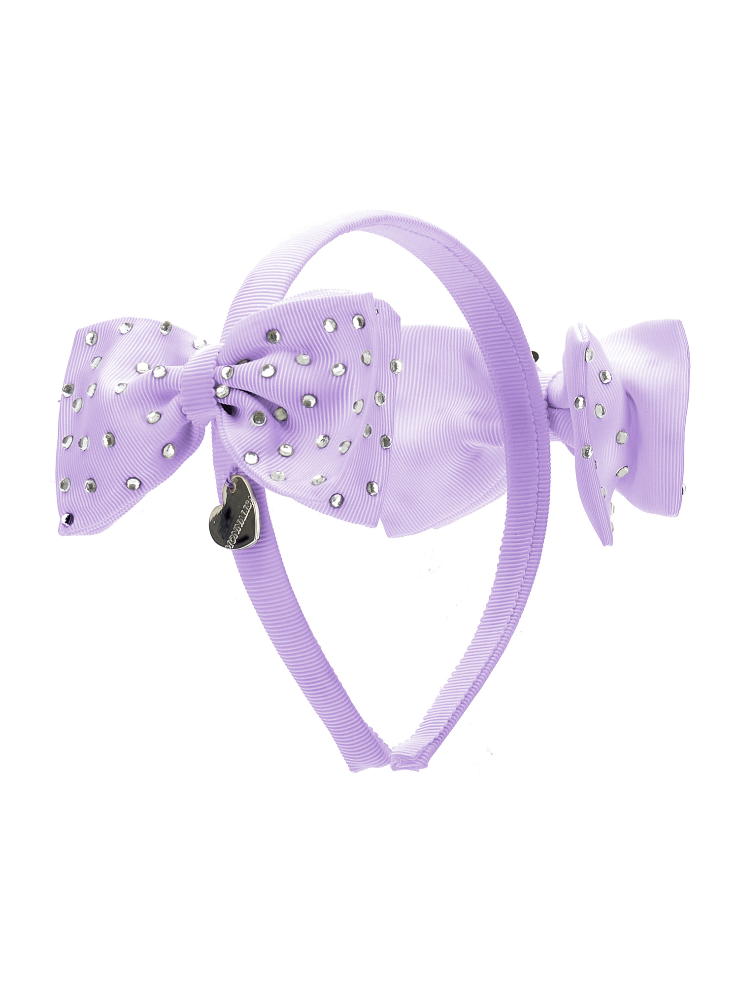 Shop Monnalisa Double Bow Hairband In Wisteria