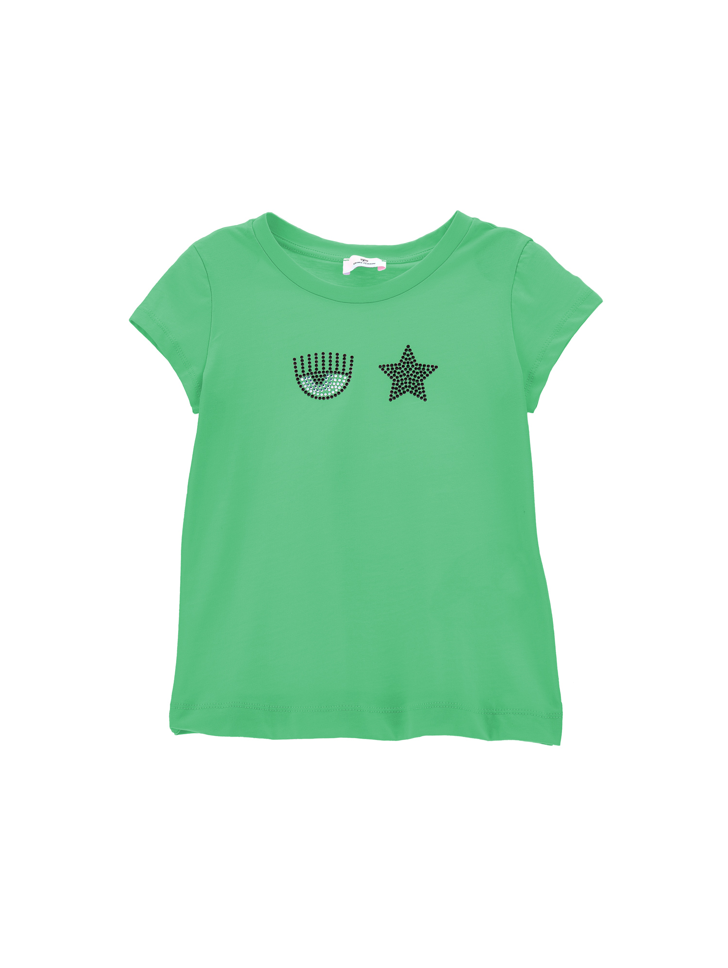 Chiara Ferragni Eyestar Embroidery T-shirt In Bright Green