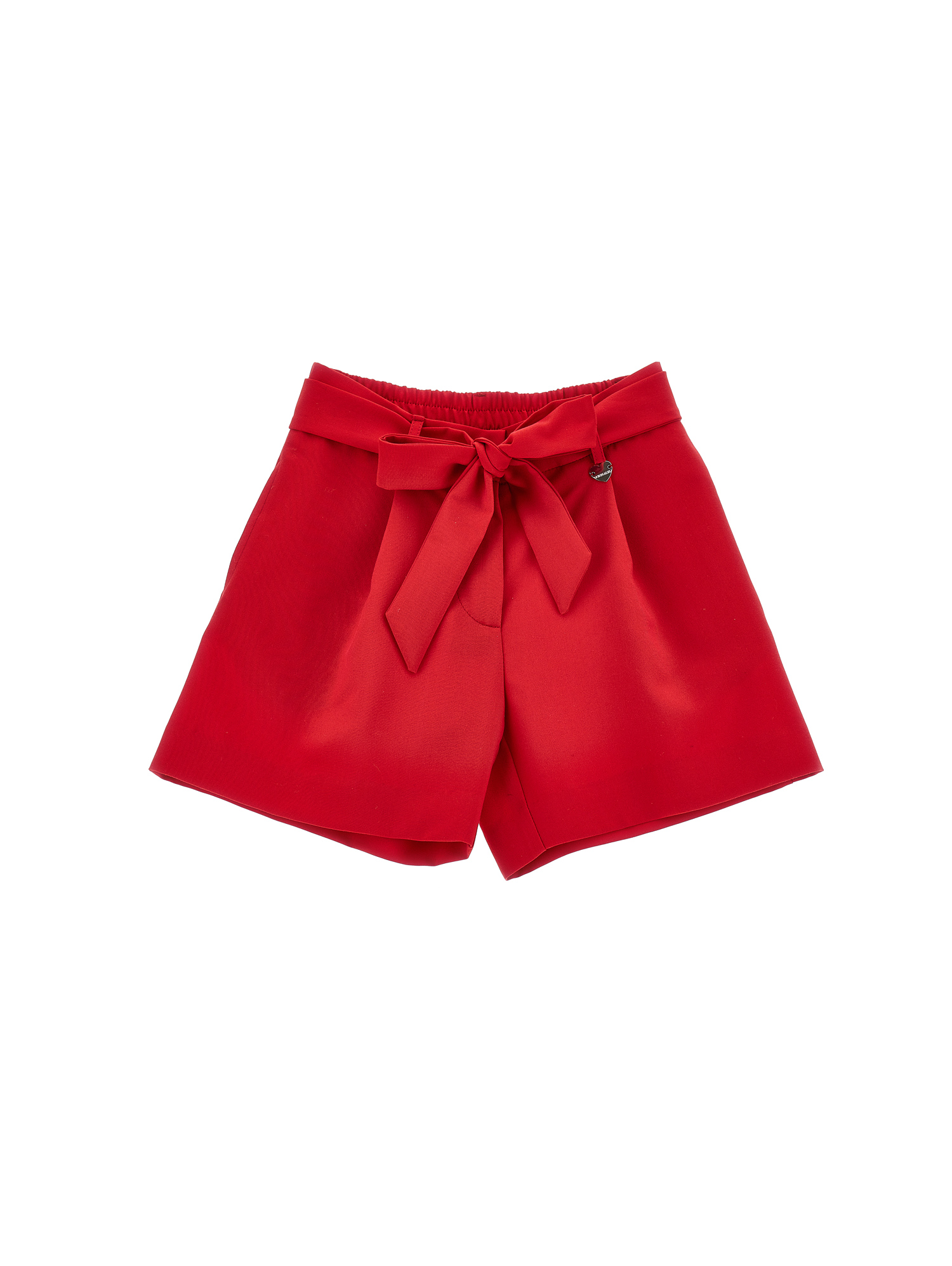 Monnalisa Kids'   Lightweight Bermuda Shorts With Jewel Button In Ruby Red