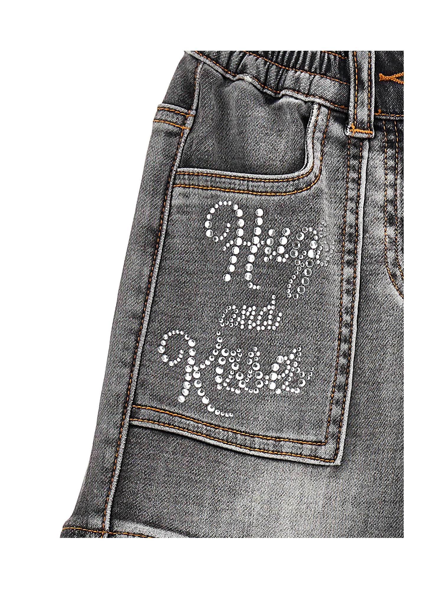 Monnalisa Crystal-embellished Jeans In Black