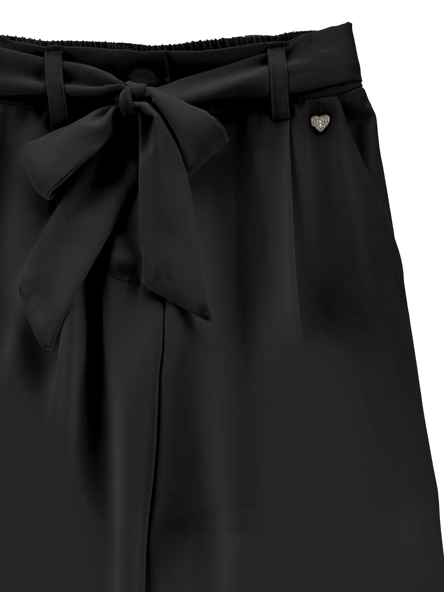 Monnalisa Matte Satin Trousers In Black