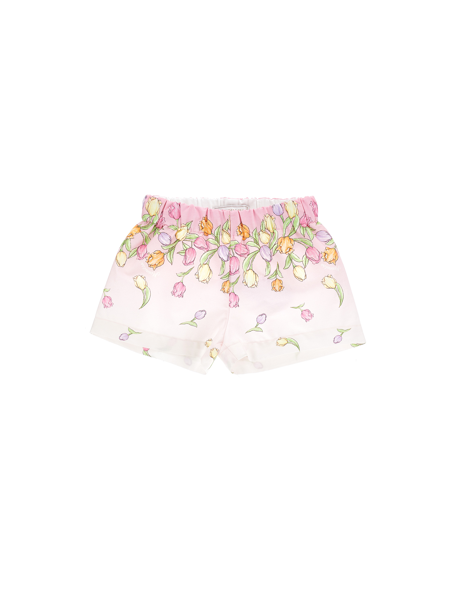 Monnalisa Babies'   Tulip Cotton Bermuda Shorts In Rosa Fairy Tale