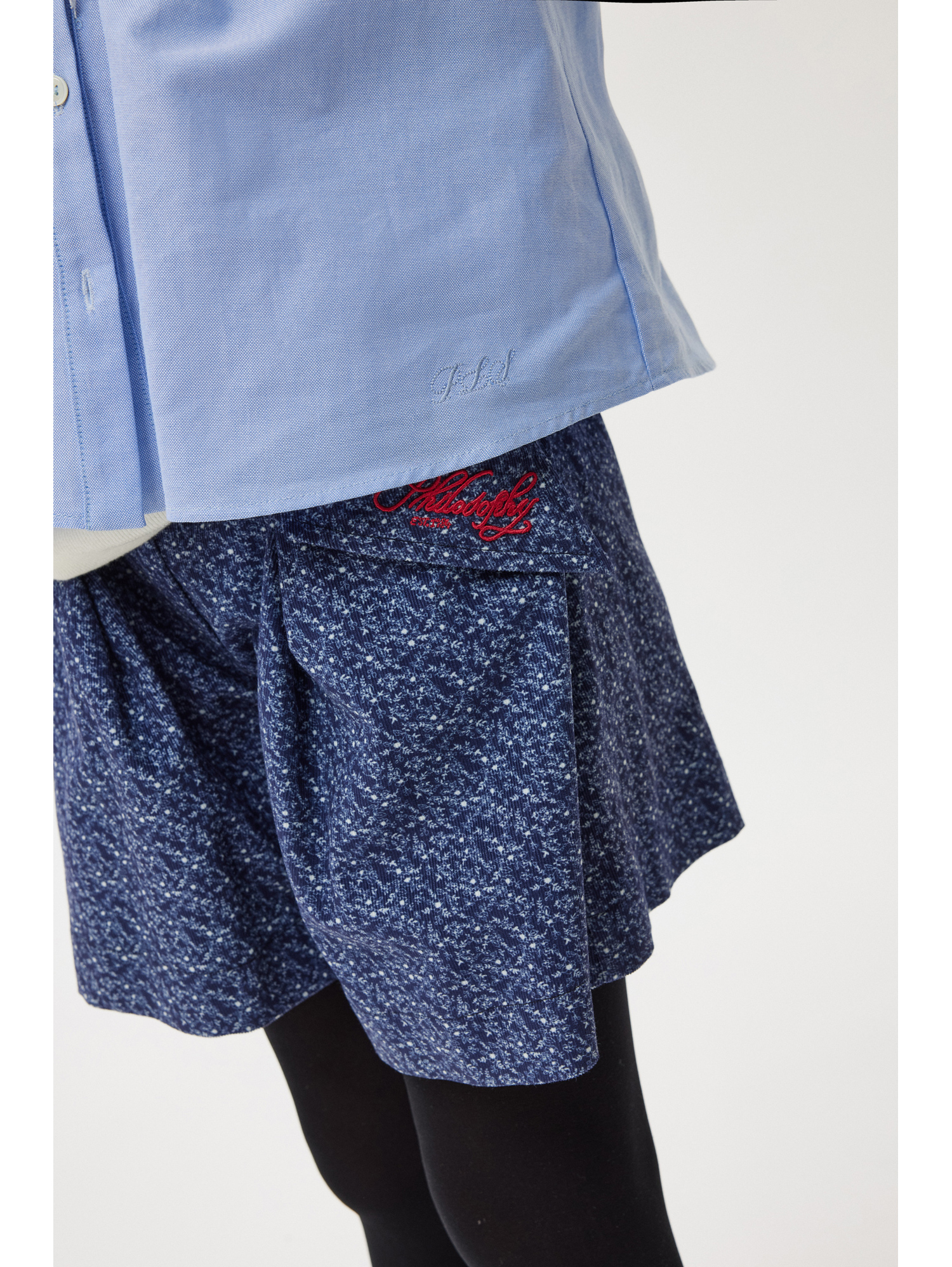 Philosophy Di Lorenzo Serafini Philosophy Kids Bermuda Shorts With Embroidered Pockets In Blue