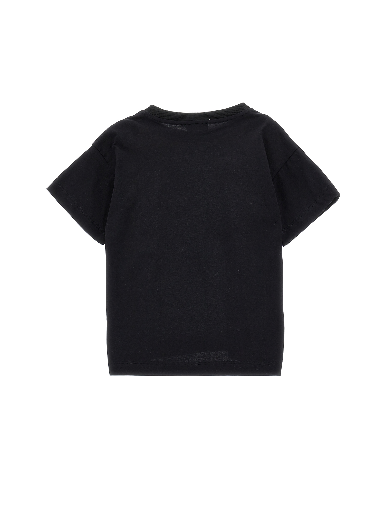 Monnalisa Scarf Print Cotton T-shirt In Used Black