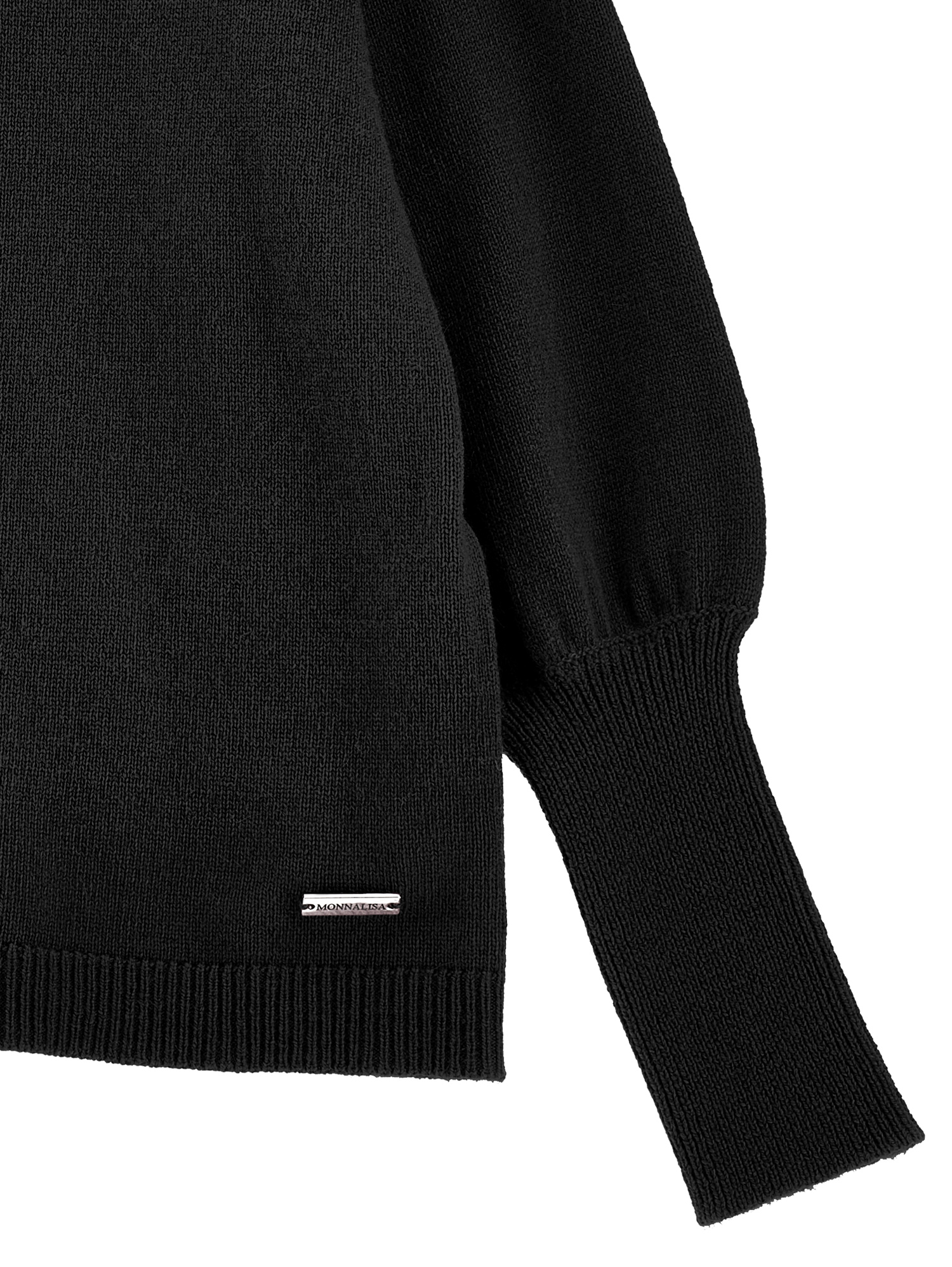 Monnalisa Soft Basic Sweater In Black